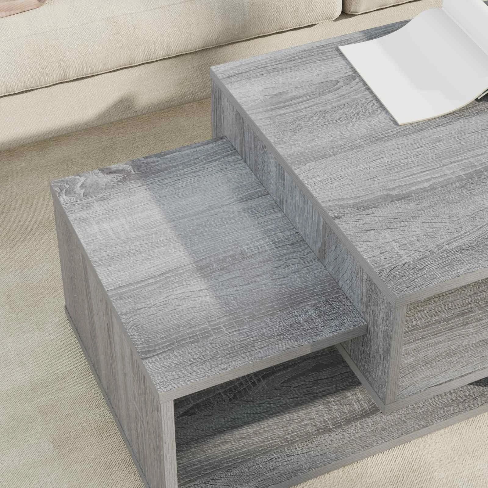 Klubska miza Siva Sonoma 105 x 50 x 32,5 cm Inženirski les - slika 4