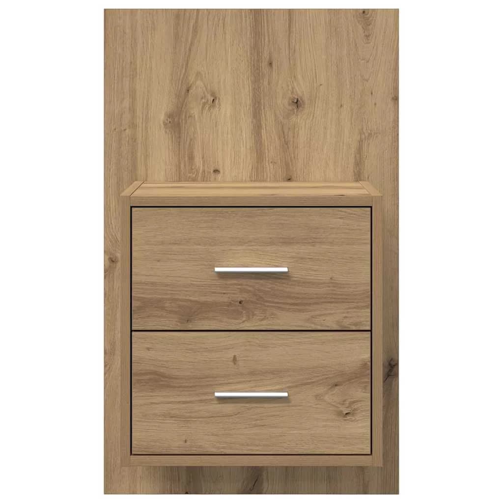 Stenska nočna omarica 2 kos Umetni hrast 48,5 x 32,5 x 80 cm - slika 7
