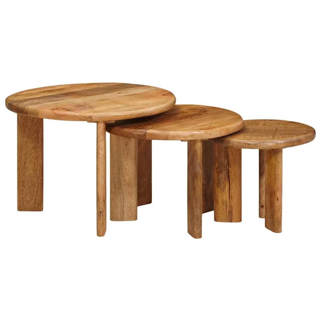 Mize za kavo z gnezdenjem 3 kos Rjava Ø 54 x 40 cm