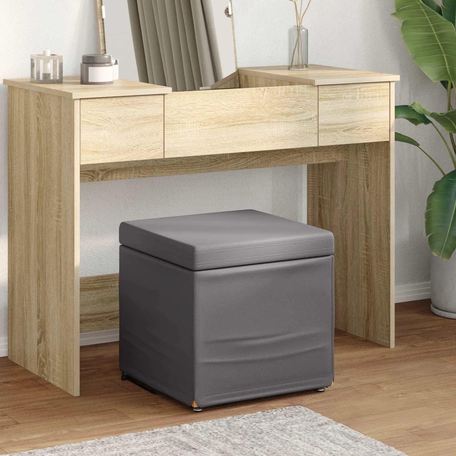 Stolica Siva 41 x 41 x 40 cm Umetno Usnje in Umetno Leseno