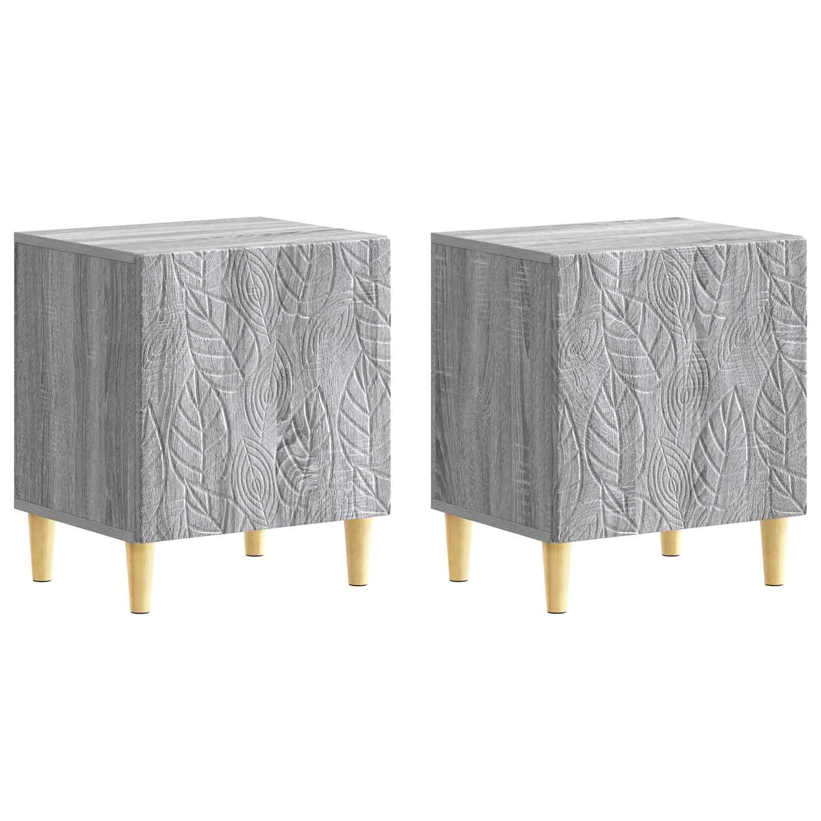 Nočna omarica 2 kos Siva Sonoma 43 x 34,5 x 50 cm - slika 2
