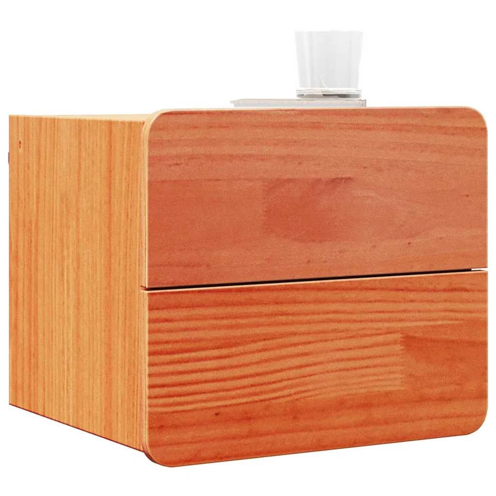 Nočna omarica 2 kos Rjava 39 x 34 x 33 cm Trdna borovina - slika 3
