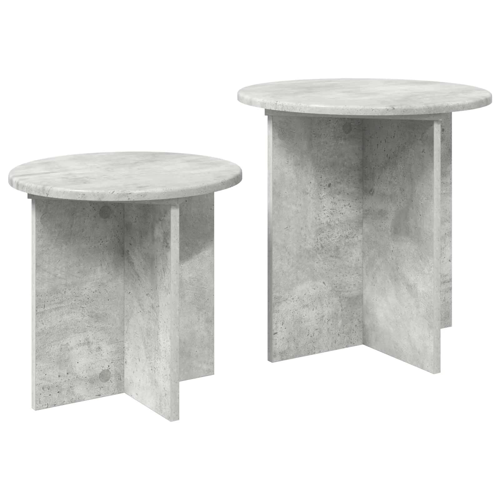 Komplet stranskih mizic 2 kos Betonsko siva Ø 45 x 45 cm - slika 5