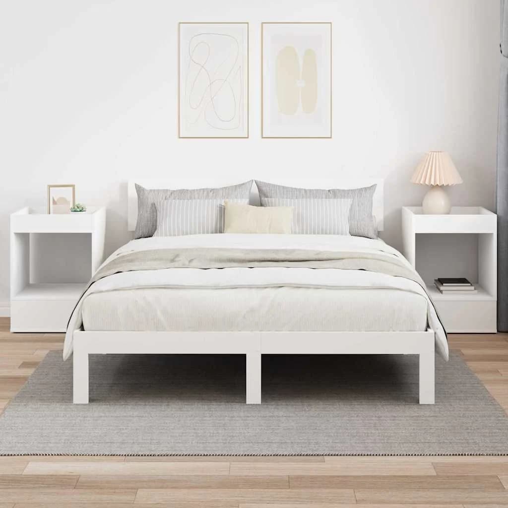 Stranska miza 2 kos Bela 40 x 40 x 56 cm Inženirski les - slika 4