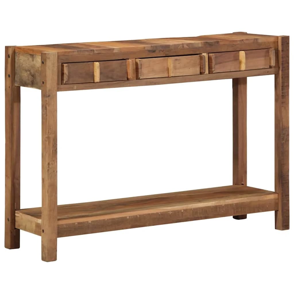 Konzolna miza Rjava 107 x 33 x 76 cm Trdna obnovljena les - slika 2
