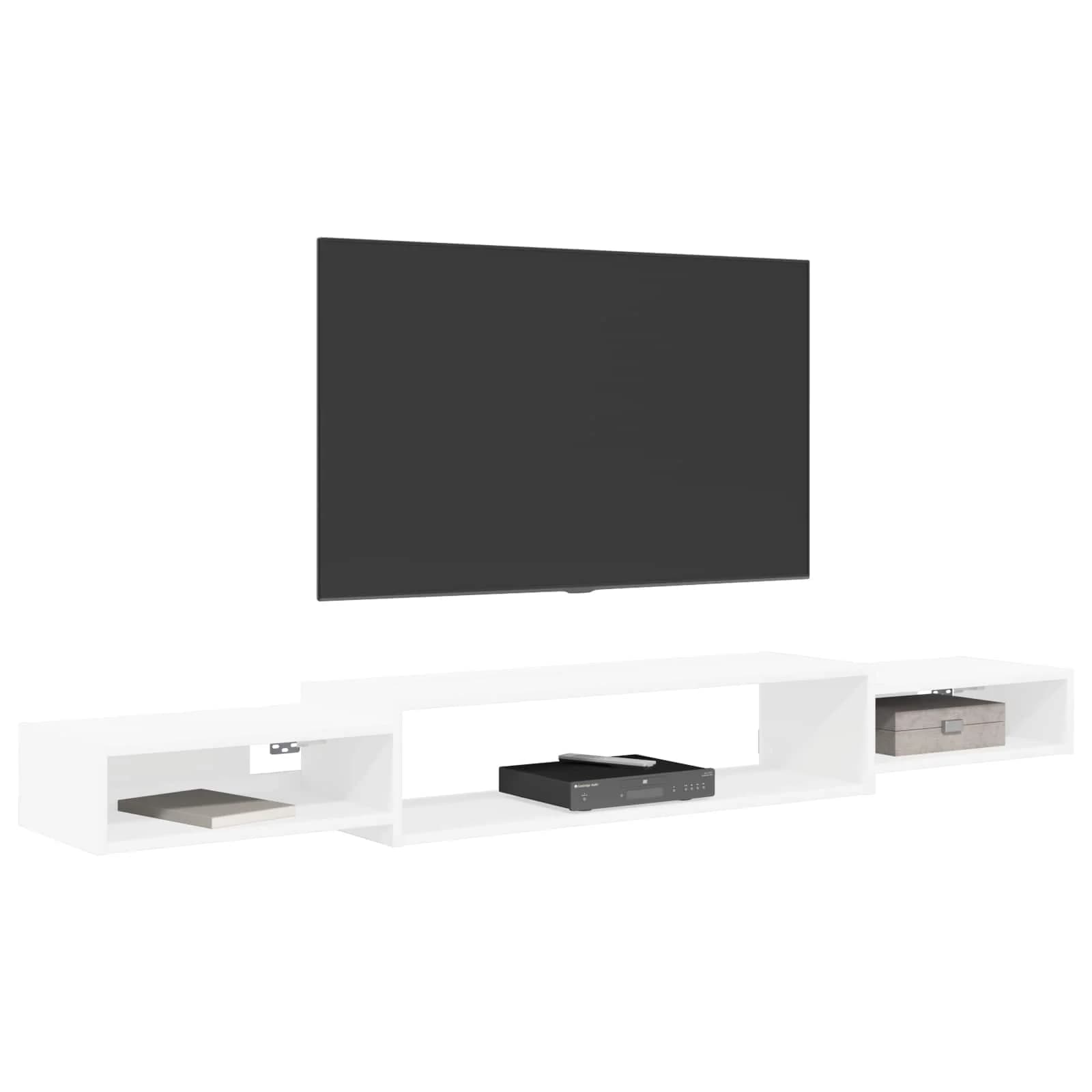 Stenska TV omarica Montaža za steno Bela 180 x 28 x 21 cm - slika 3