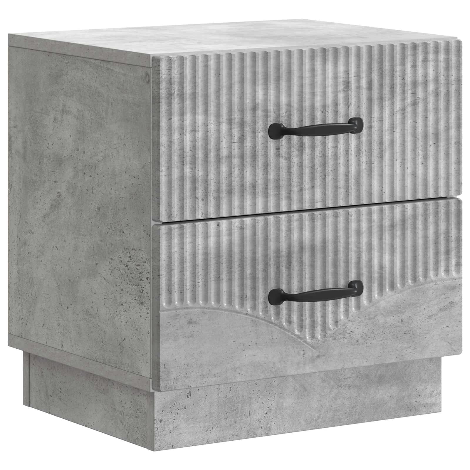 Nočna omarica Betonsko siva 43 x 34,5 x 44,5 cm Inženirski les - slika 2