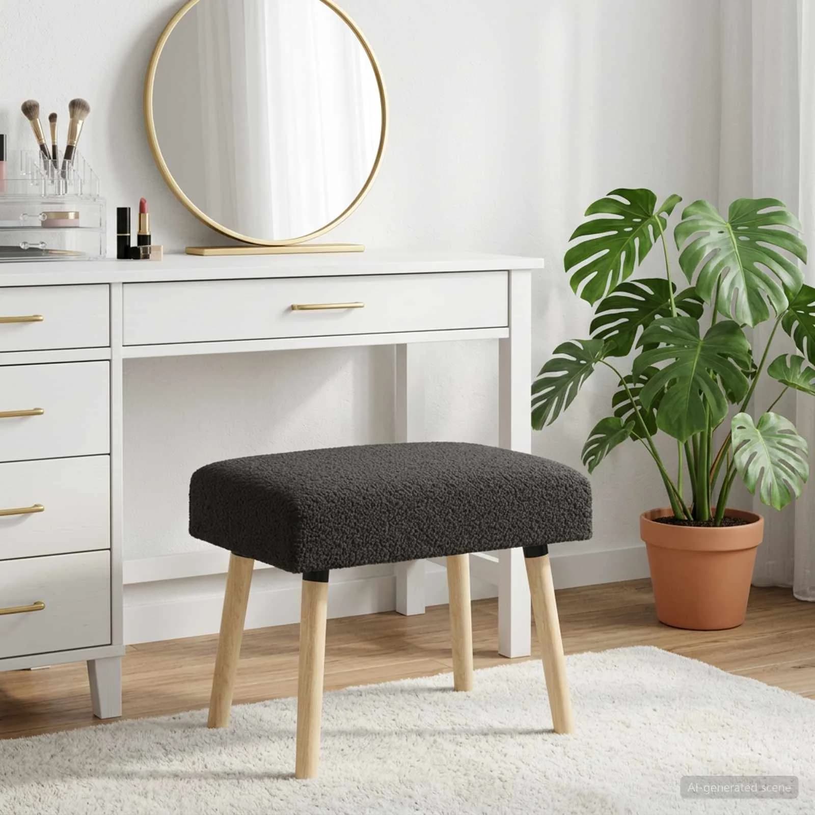 klop Enobarvno Črna 60 x 40 x 45 cm Bouclé - slika 4