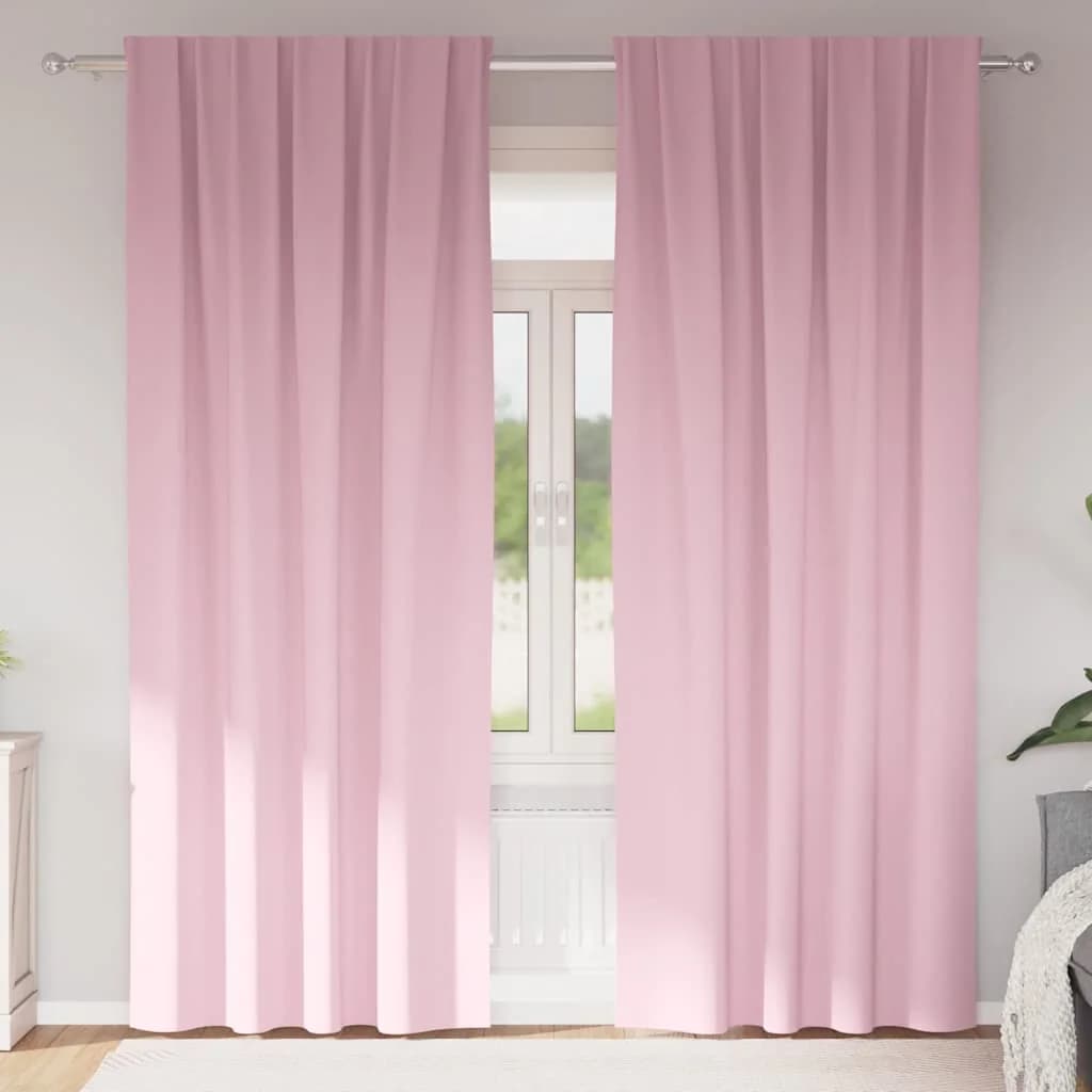 Zavese za zatemnitev z obroči 2 kos Baby roza 260 x 140 cm - slika 1