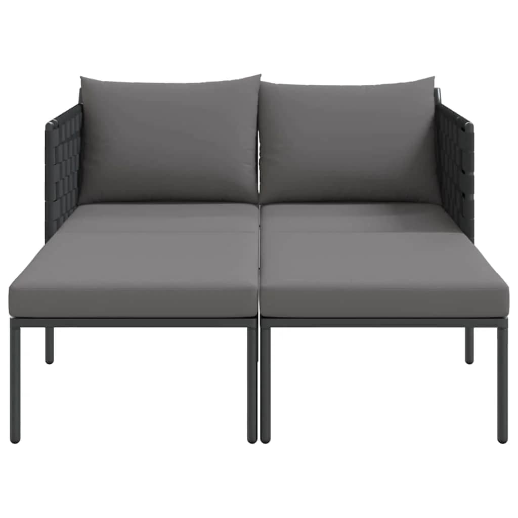 Ležalnik Antracit 153 x 115 x 69.5 cm Prašno lakirano jeklo - slika 6