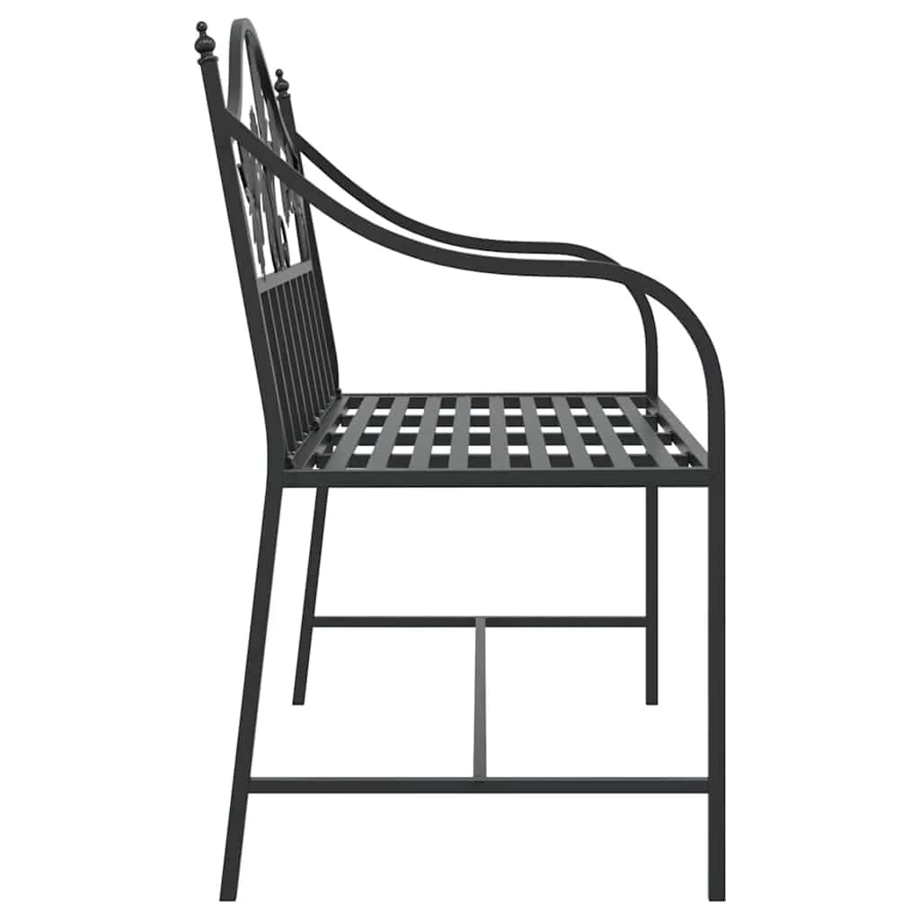 Vrtna klop Črna 104 x 52,5 x 89 cm Jeklo - slika 5