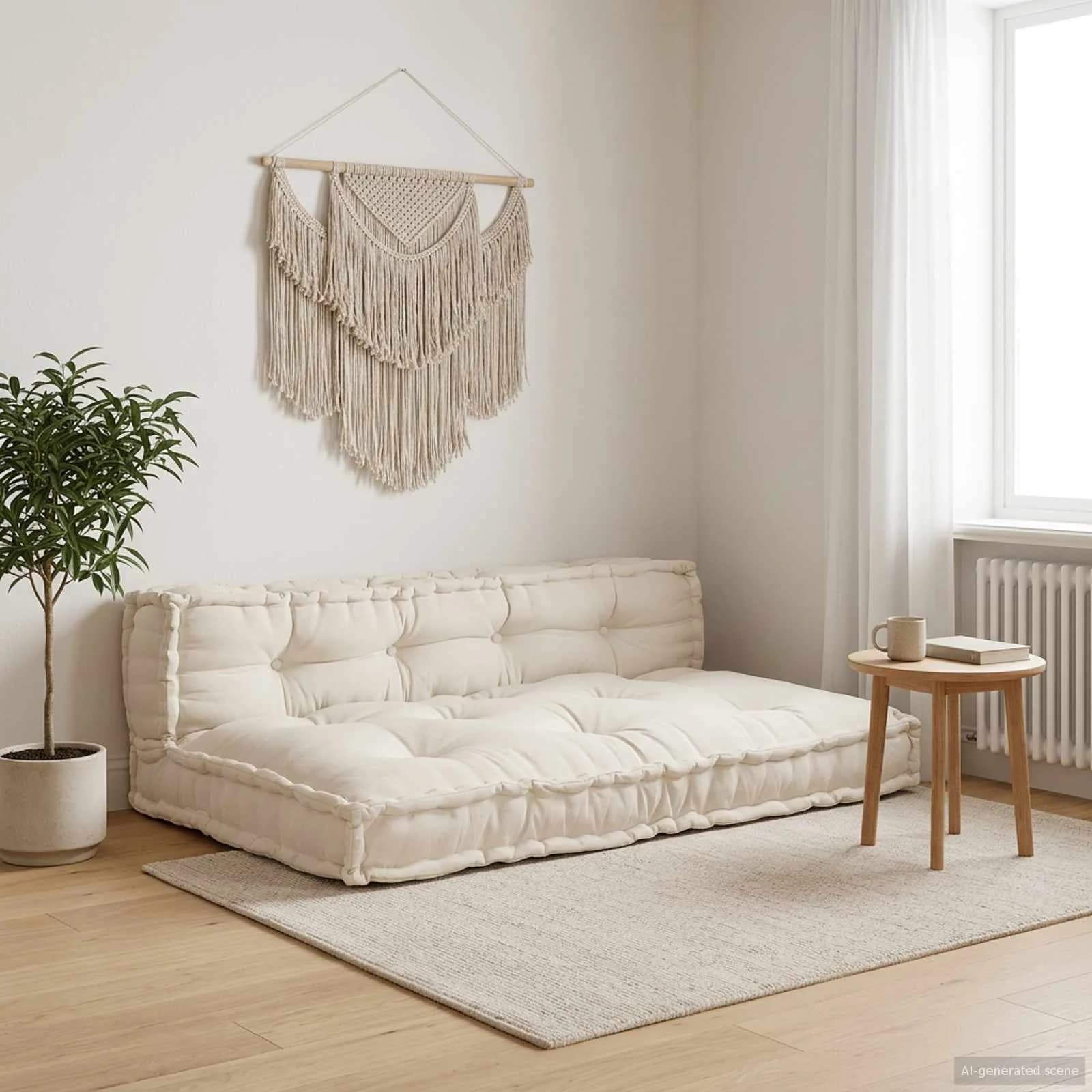 Blazina za paletni kafi 2 kos Blago Krem 120 x 80 x 38 cm
