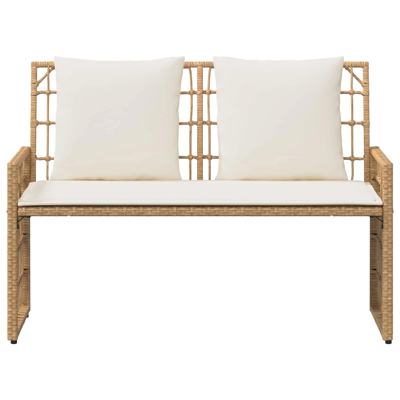 Zunanja klop Enobarvno Naravna in smetana 116 x 55 x 82 cm - slika 5