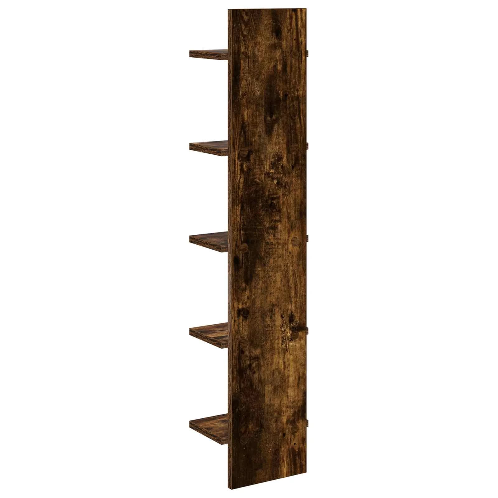 Stenska polica 2 kos Dimljen hrast 22 x 15 x 100 cm - slika 6