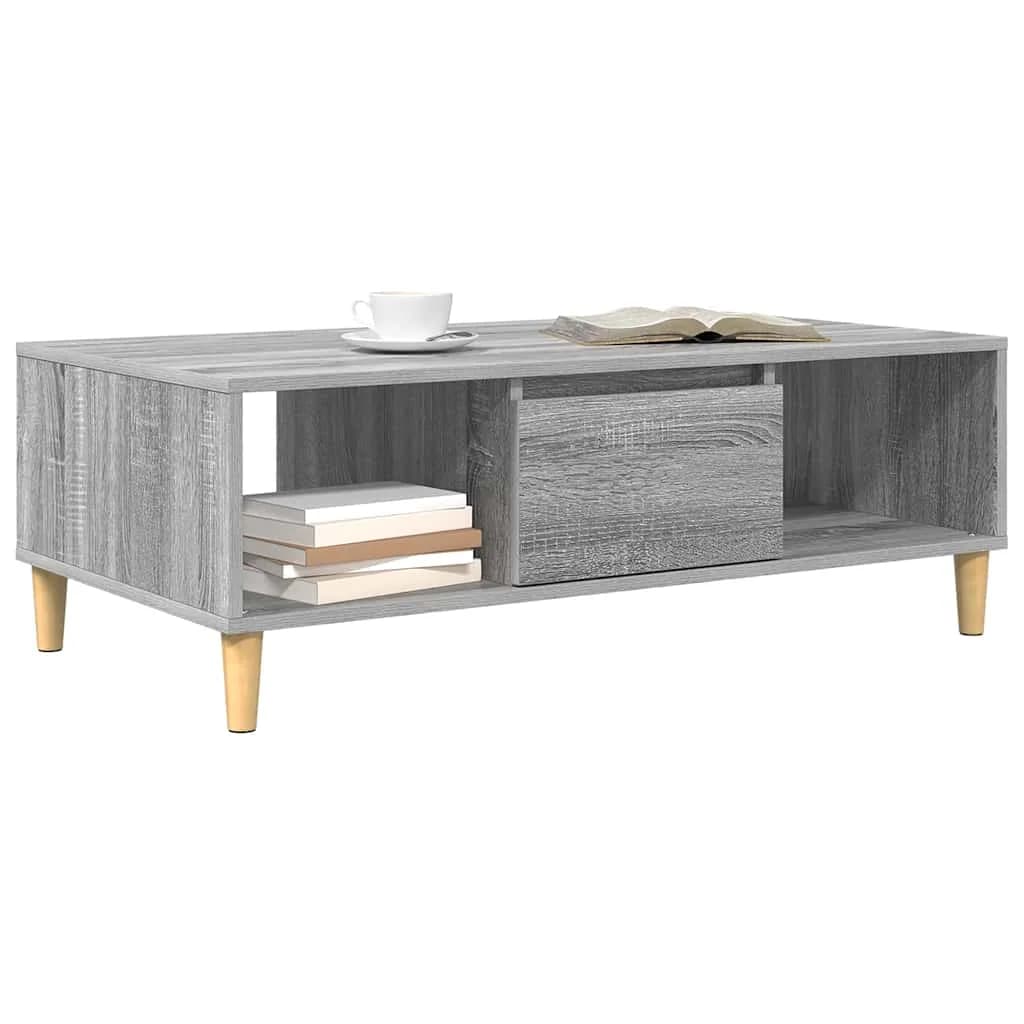 Klubska miza Siva Sonoma 102 x 55 x 35 cm Inženirski les - slika 3