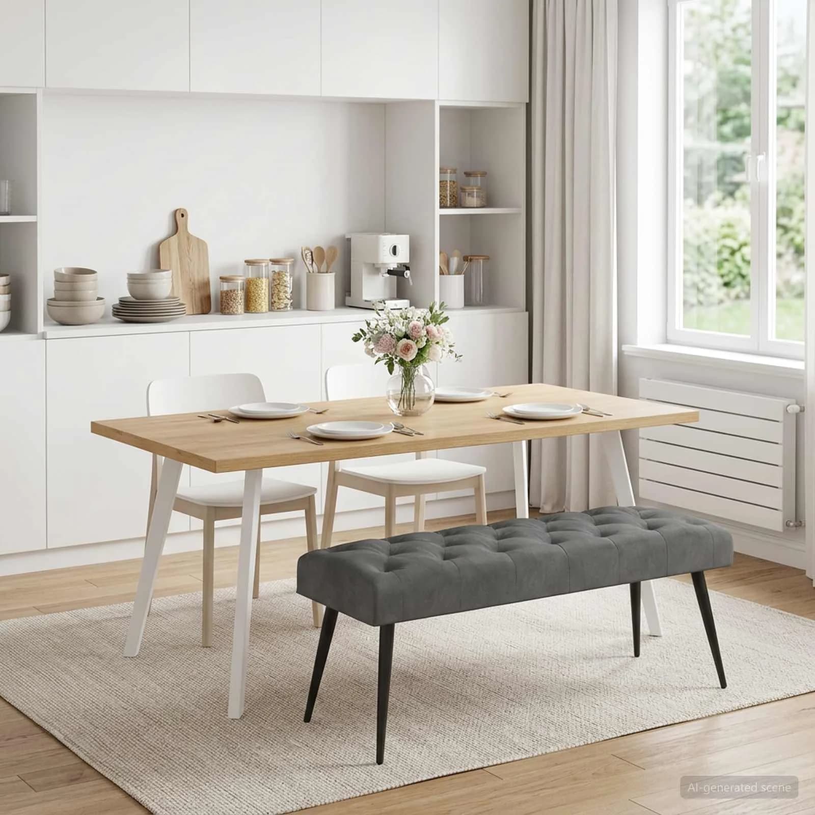 Klop s gumbnim oblazinjenjem Temno siva 110 x 40 x 46 cm Žamet
