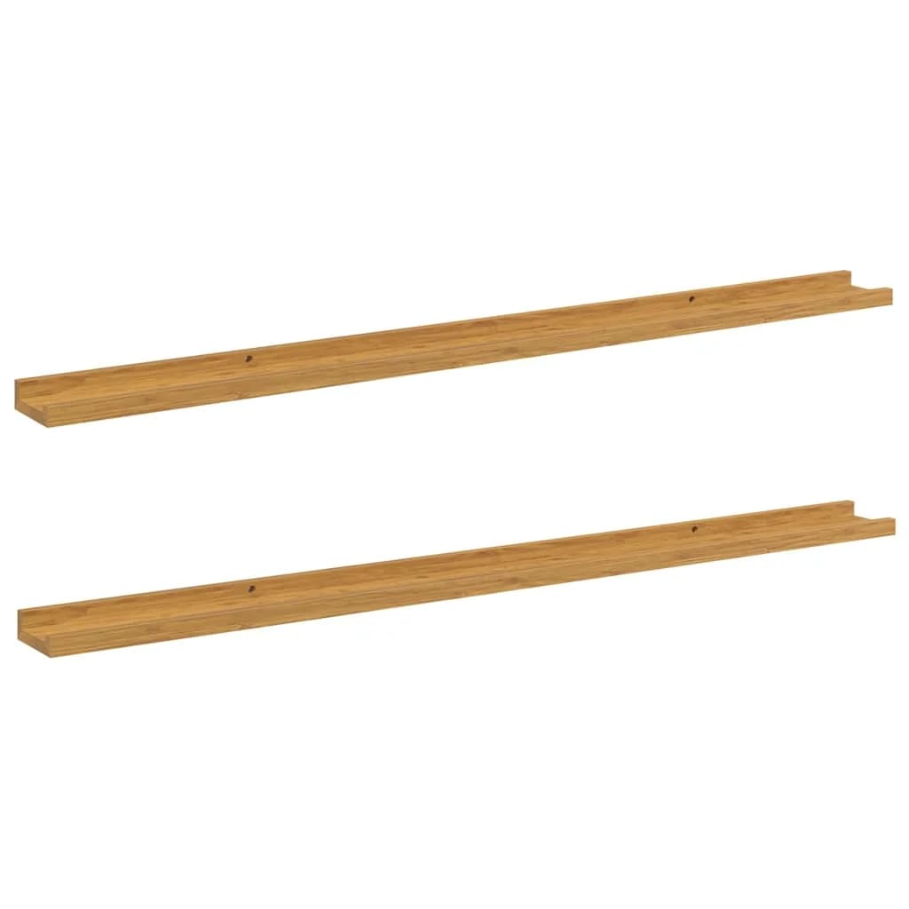 Stenska polica Montaža za steno 2 kos Bež 115 x 9 x 3 cm - slika 2