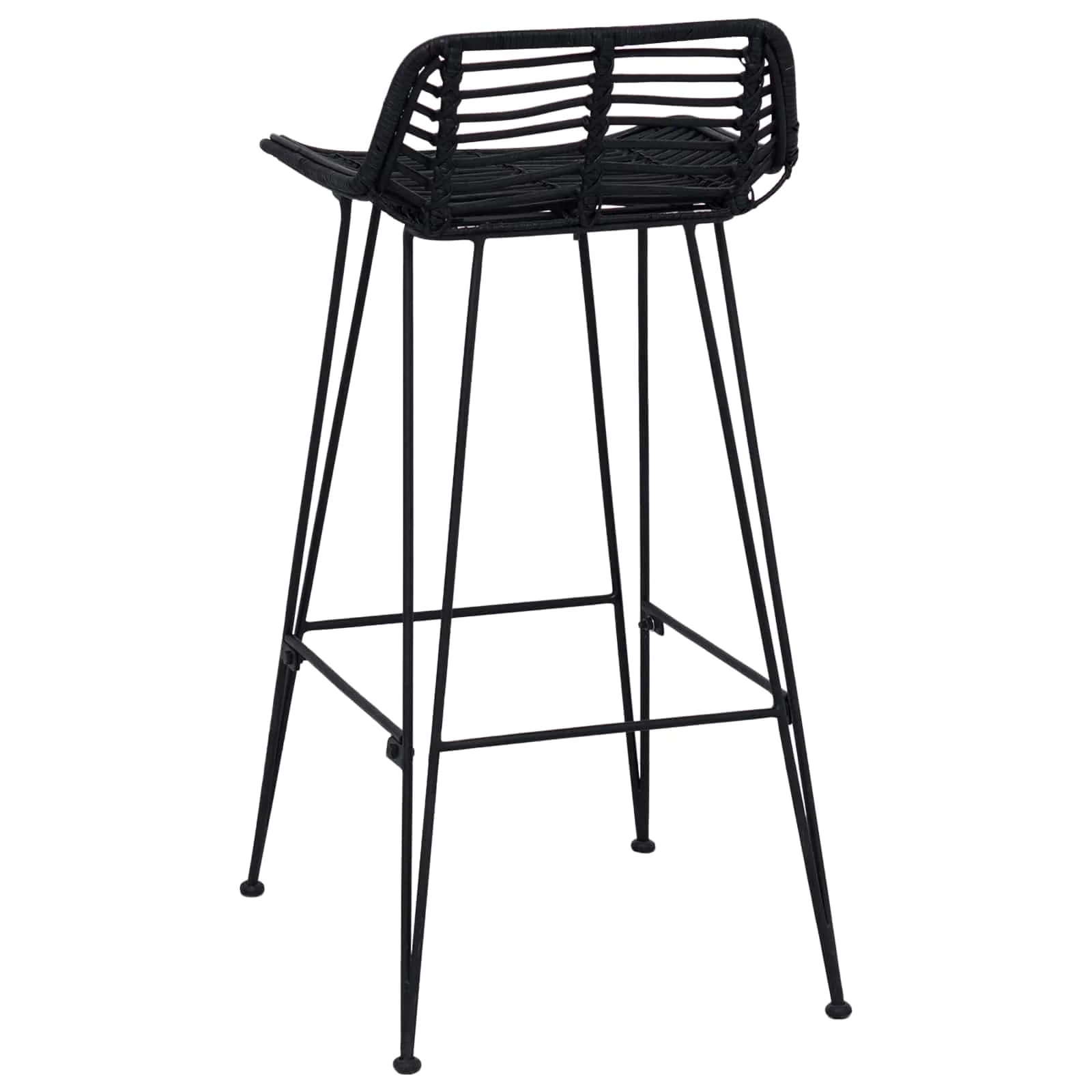 Barski stol 2 pcs Črna 44 x 46 x 91 cm Rattan in jeklo - slika 7