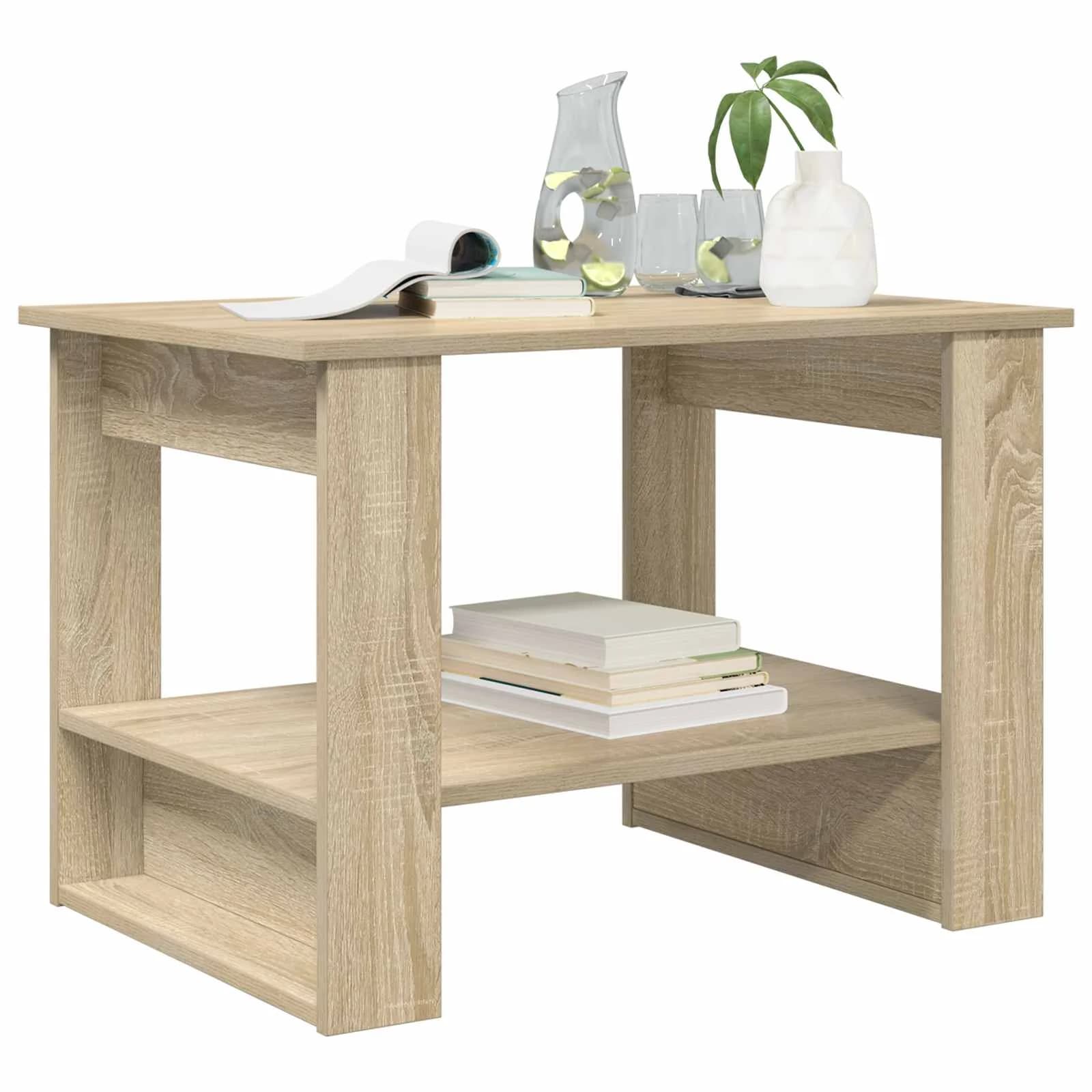 Klubska miza Sonoma hrast 72 x 50 x 50 cm Inženirski les - slika 3