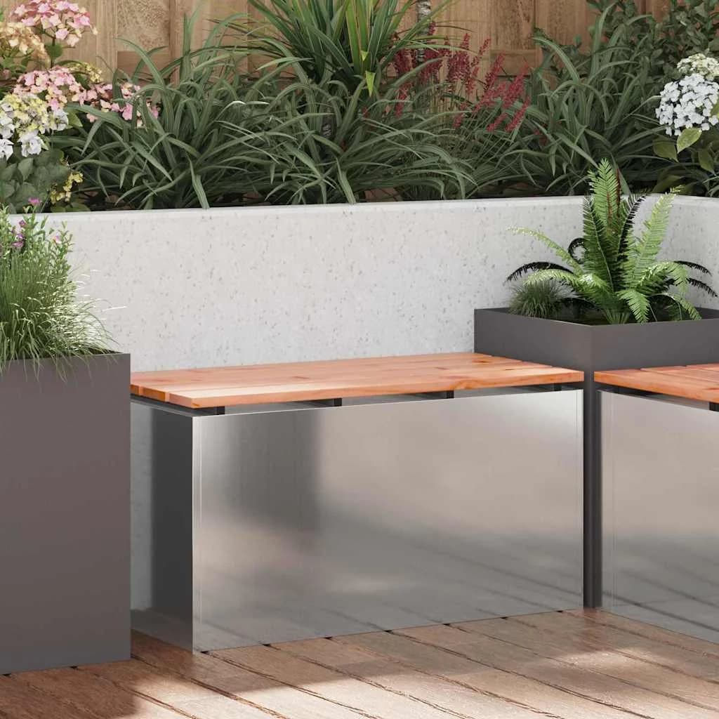 Vrtna klop srebrna 80 x 40 x 43 cm Pocinkano jeklo