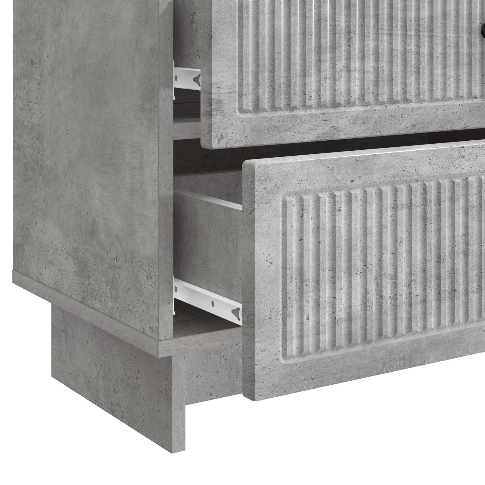 Nočna omarica Betonsko siva 62 x 34,5 x 47,5 cm Inženirski les - slika 9