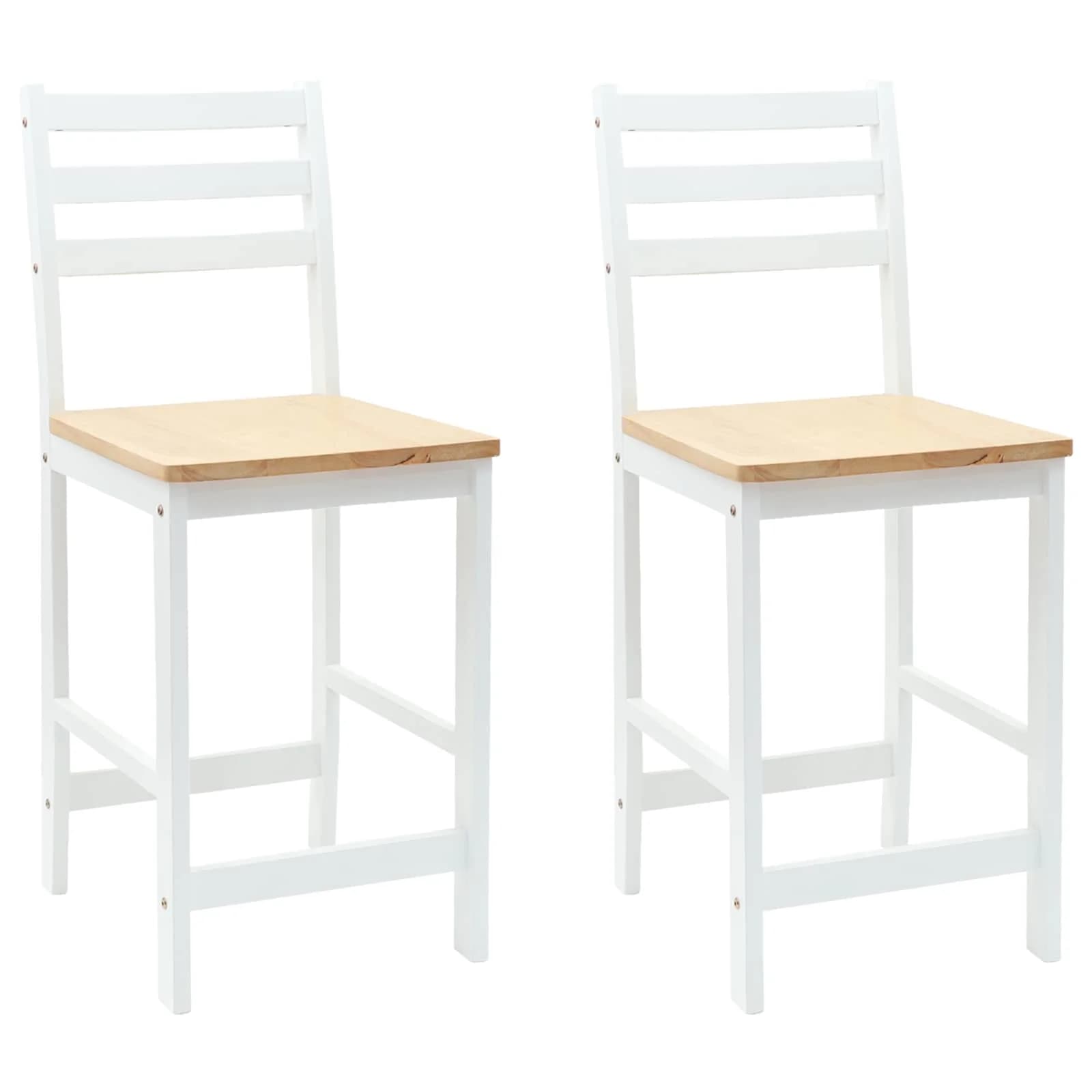 Jedilni stoli 2 kos Masivno gumovo les Bela 40 x 47,5 x 99,5 cm - slika 2