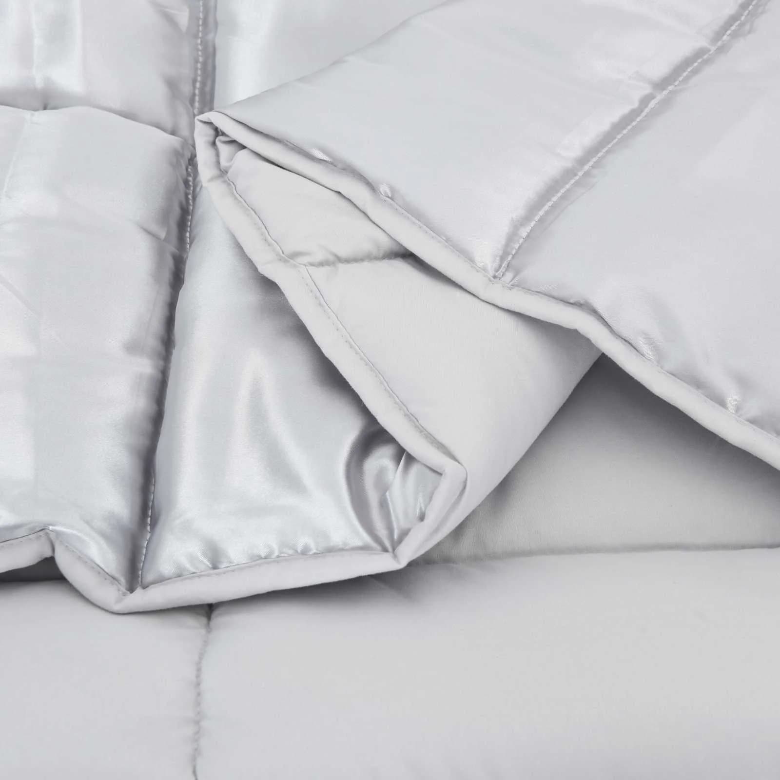 Zimska posteljnina srebrna 140 x 220 cm Satin in mikrovlakna - slika 5