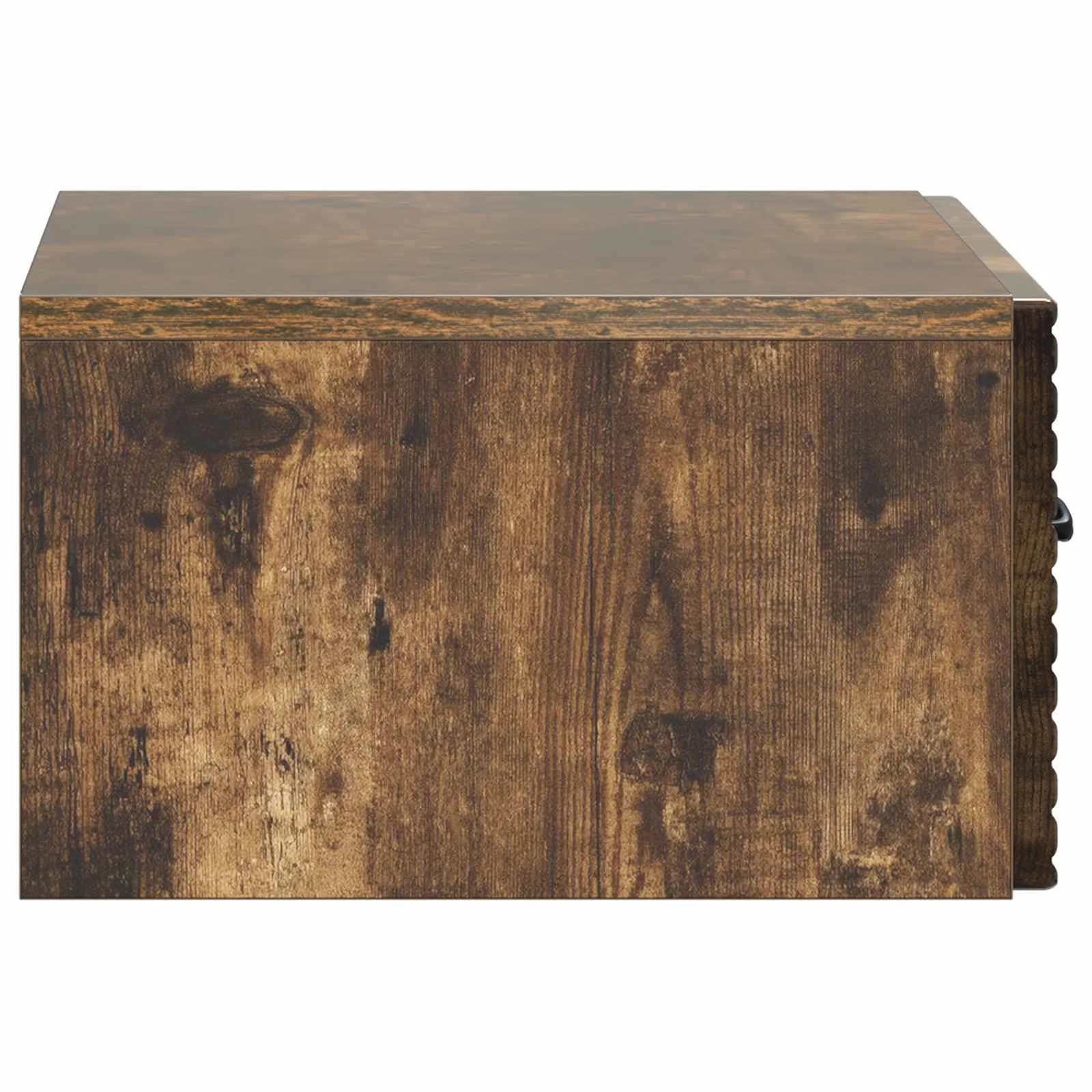 Stenski nočni omarici 2 kos Dimljen hrast 49 x 34,5 x 20 cm - slika 8