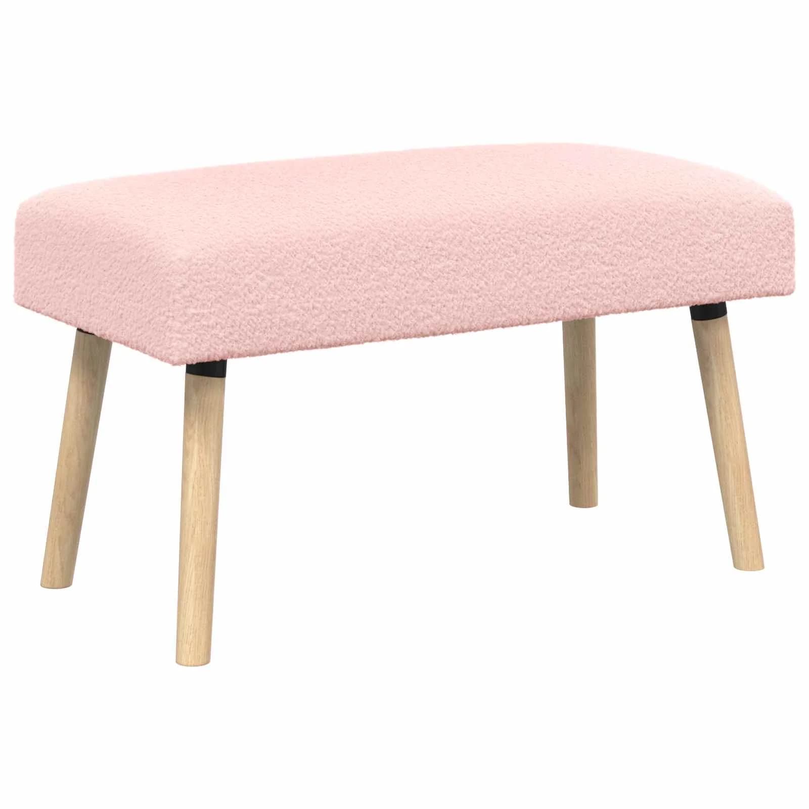 klop Enobarvno Roza 80 x 40 x 46 cm Bouclé - slika 2