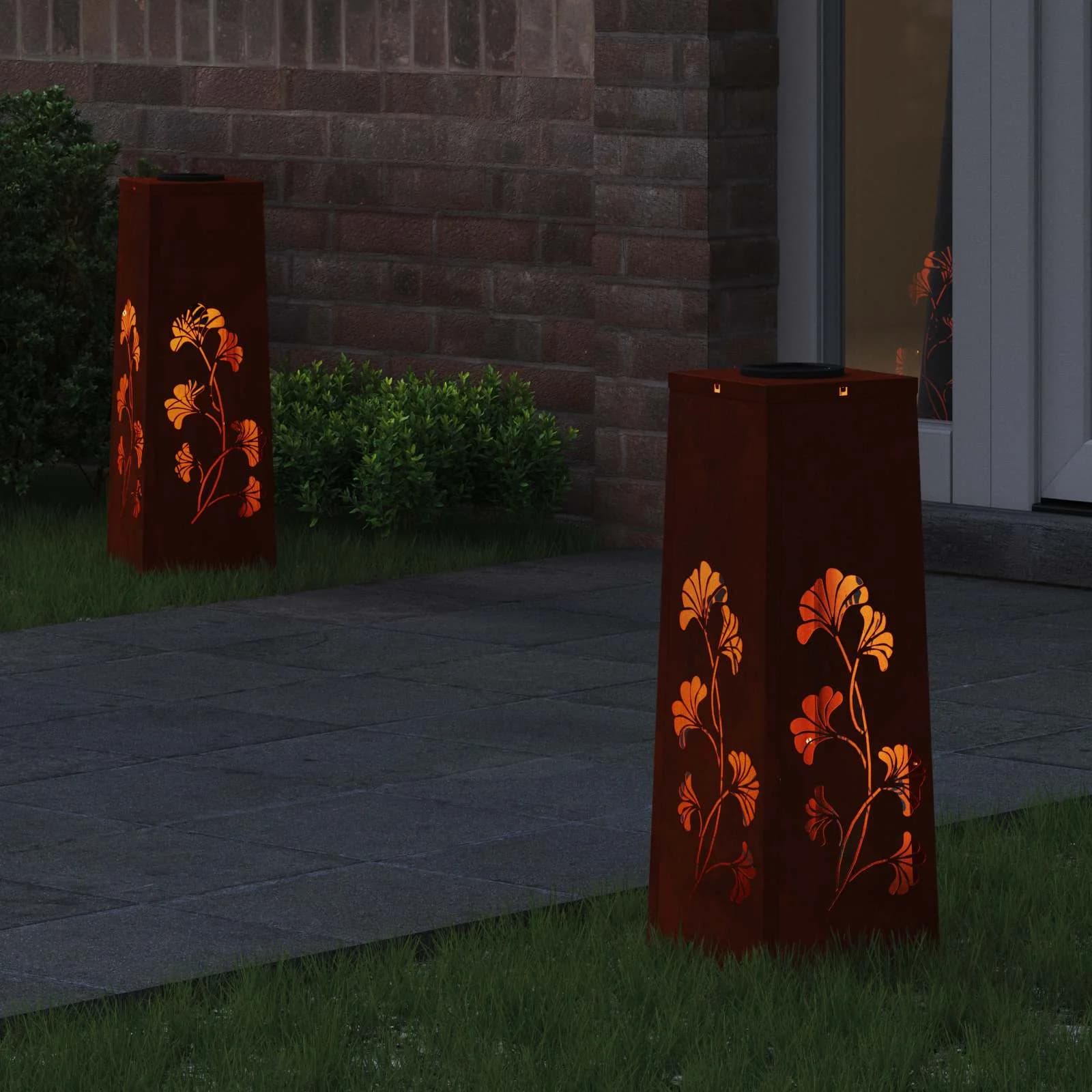 Solarno LED svetilo za pot 2 kos Toplo bela 18 x 18 x 50 cm - slika 3