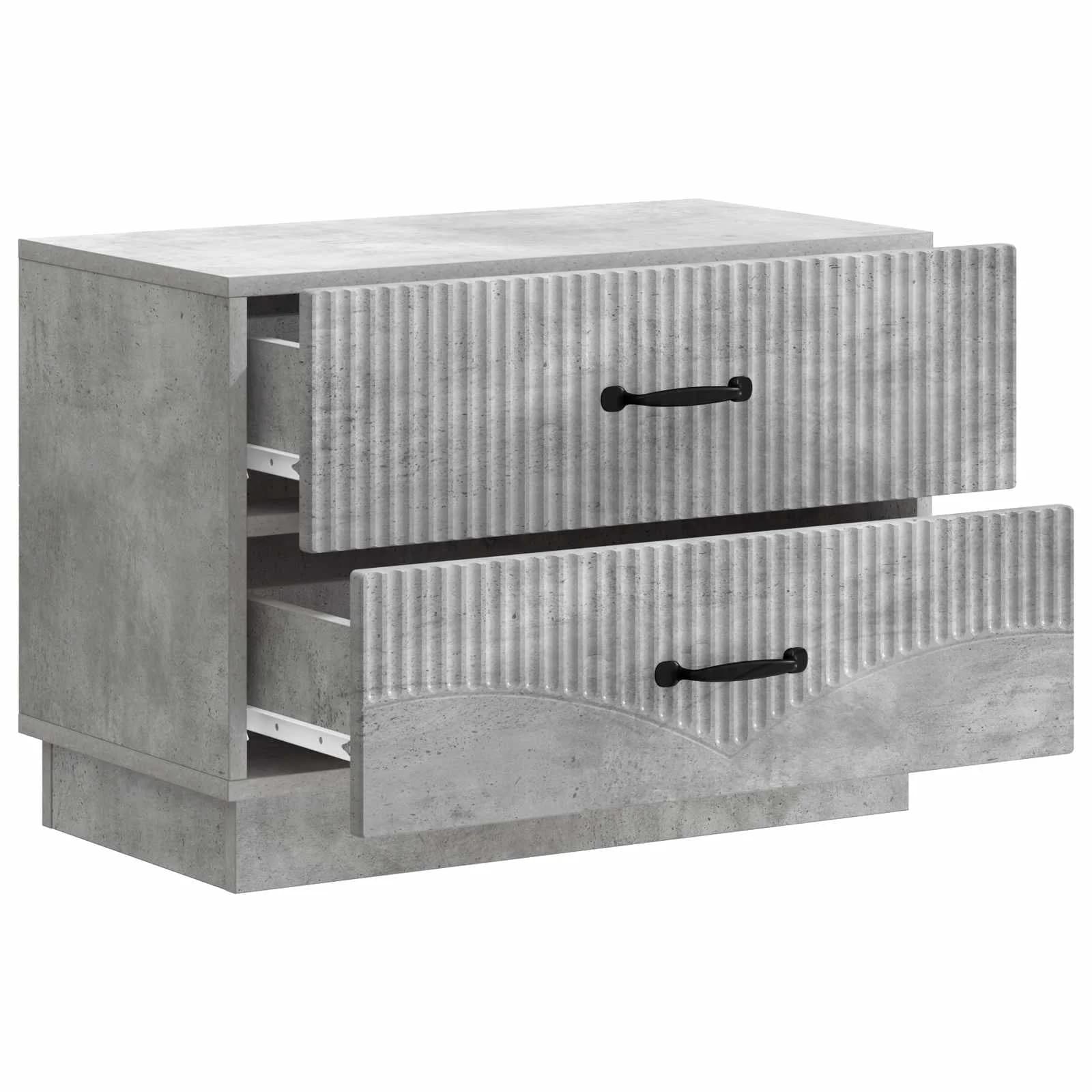 Nočna omarica Betonsko siva 62 x 34,5 x 44,5 cm Inženirski les - slika 4