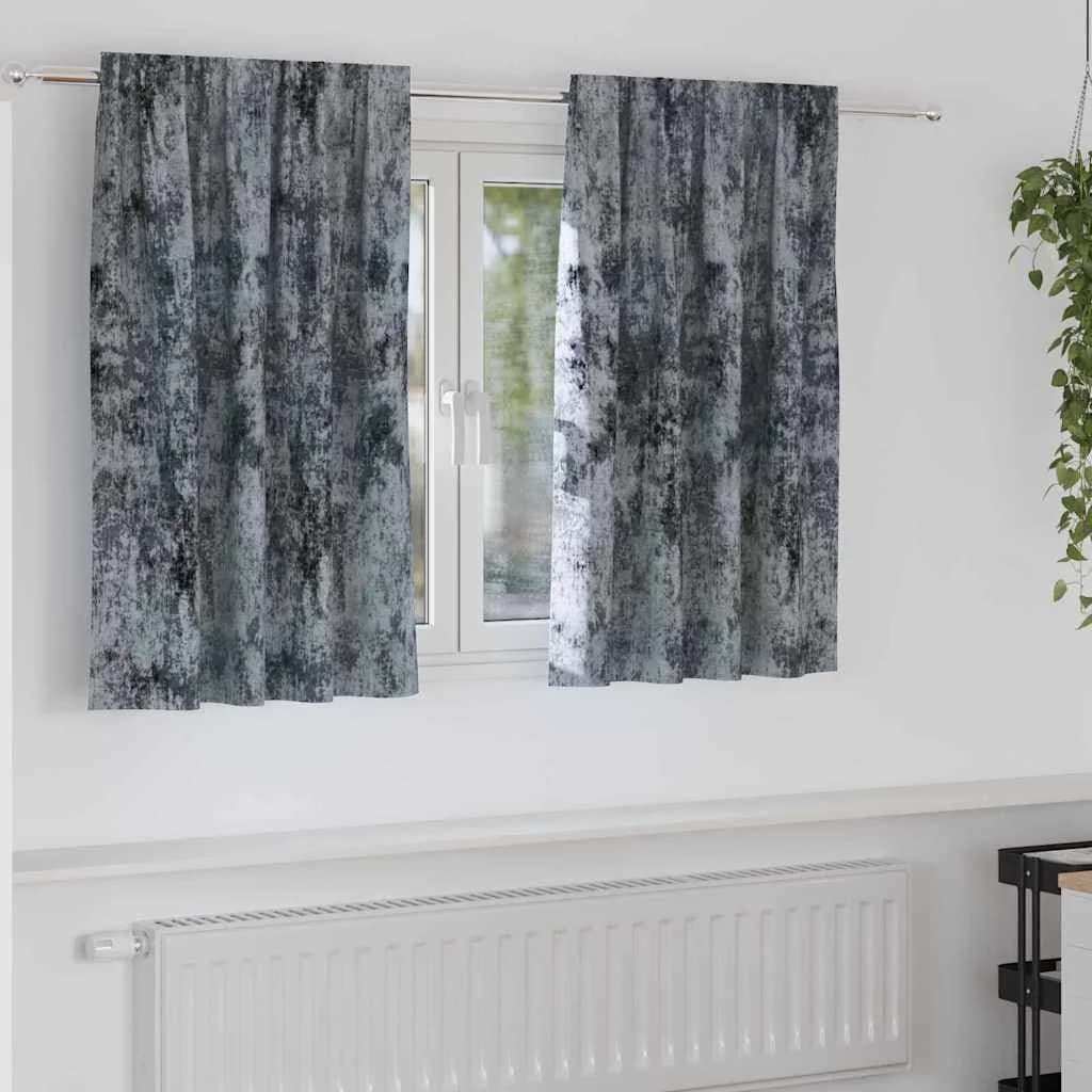 Velvete zavese 2 kos Srebrno siva 140 x 140 cm Žamet