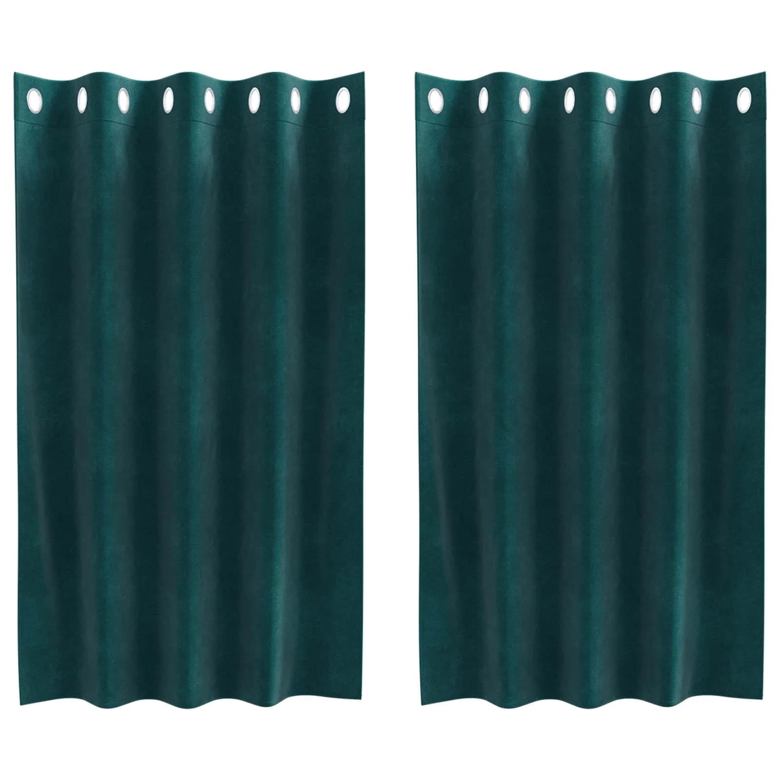 Zatemnitvene zavese 2 kos Temno zelena 140 x 140 cm Žamet - slika 2
