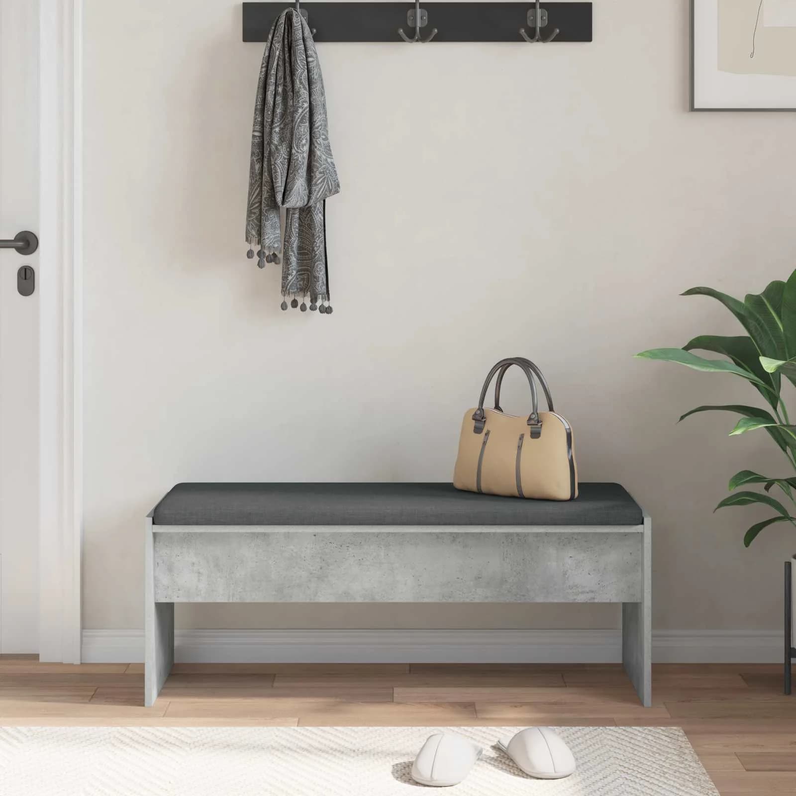 Haldna klop z blazino Betonsko siva 103 x 38 x 40 cm - slika 4
