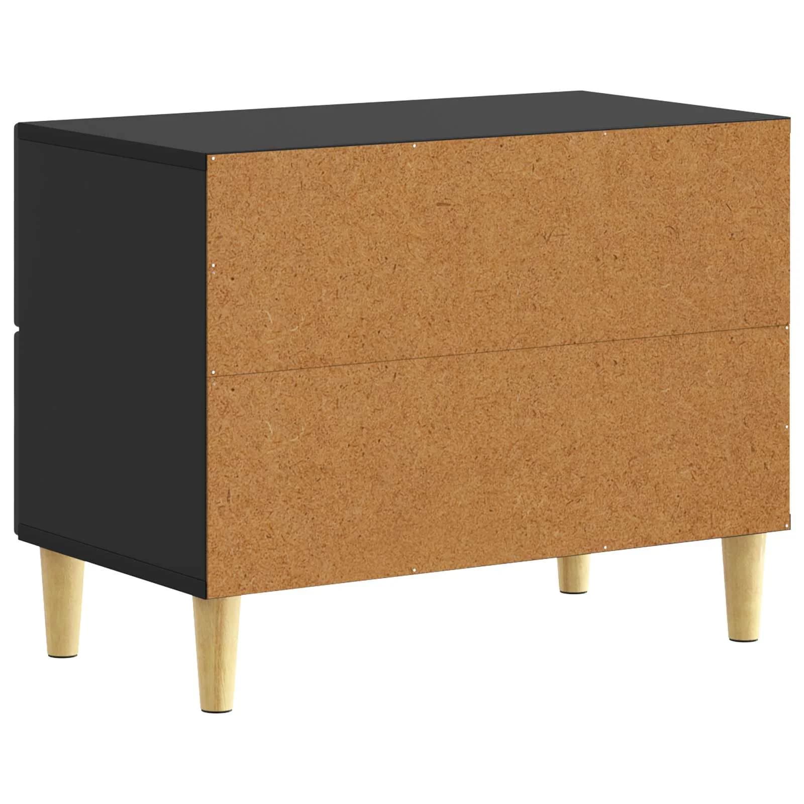 Nočna omarica Črna 62 x 34,5 x 48 cm Inženirski les - slika 6