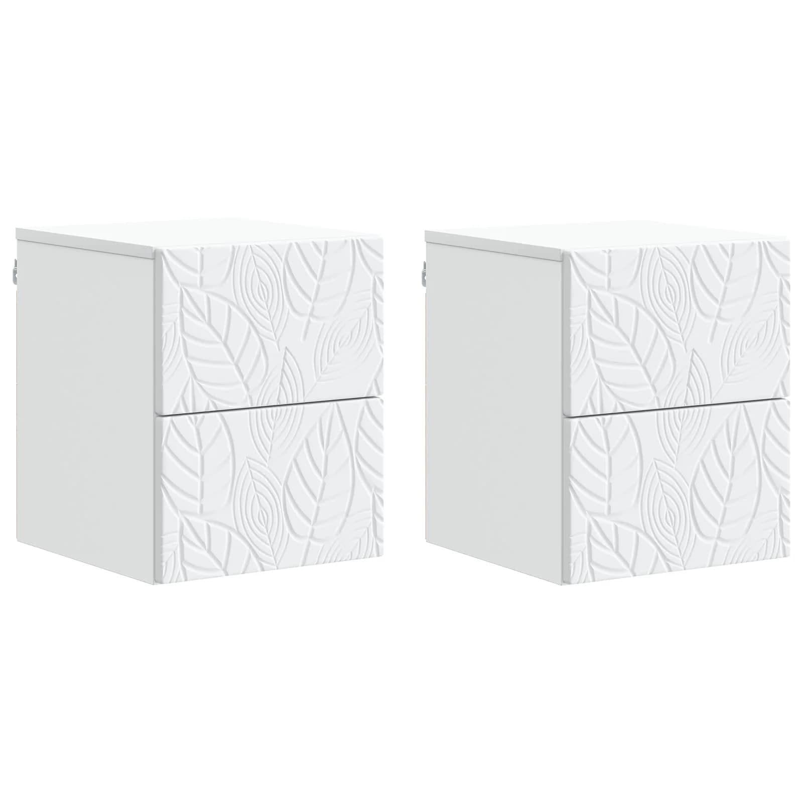 Stenski nočni omarici 2 kos Bela 34,5 x 33 x 40 cm - slika 2