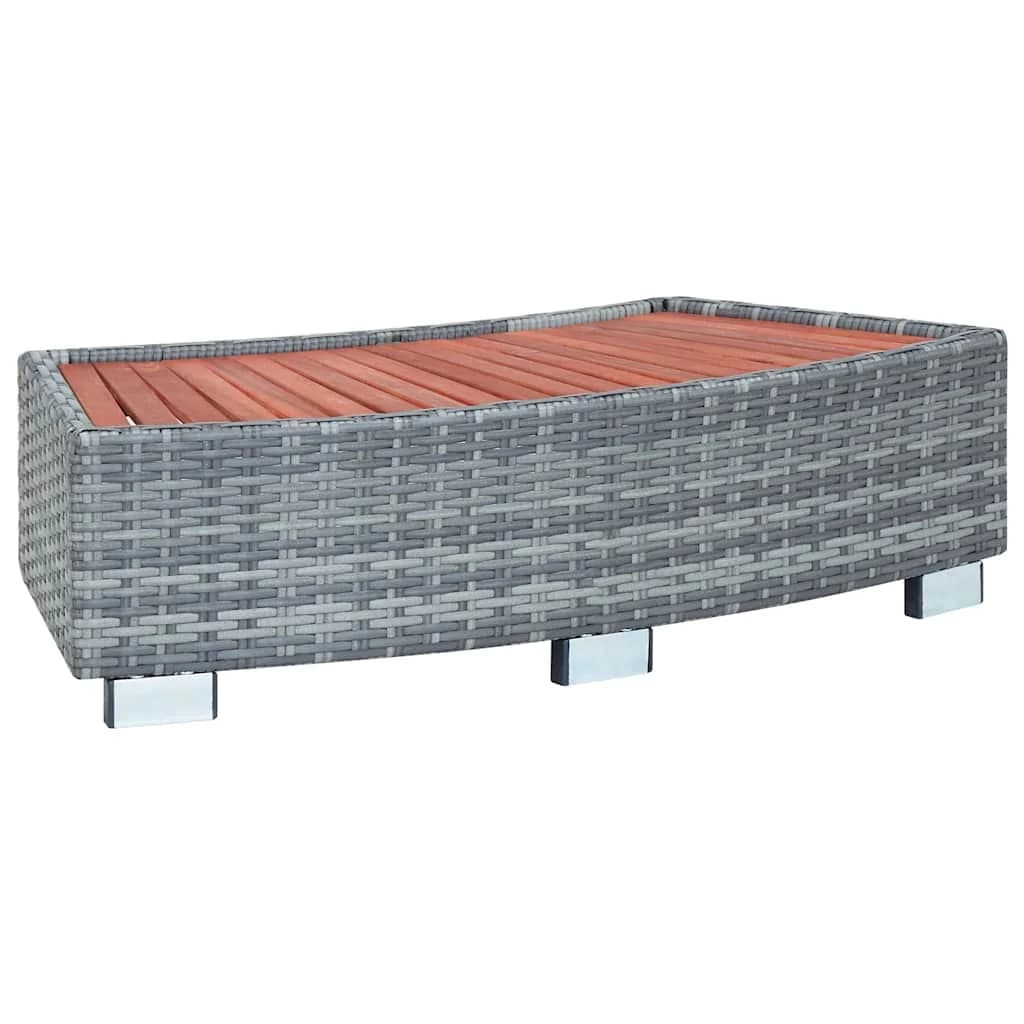 Stopnica za masažni bazen siv poli ratan 92x45x25 cm - slika 2
