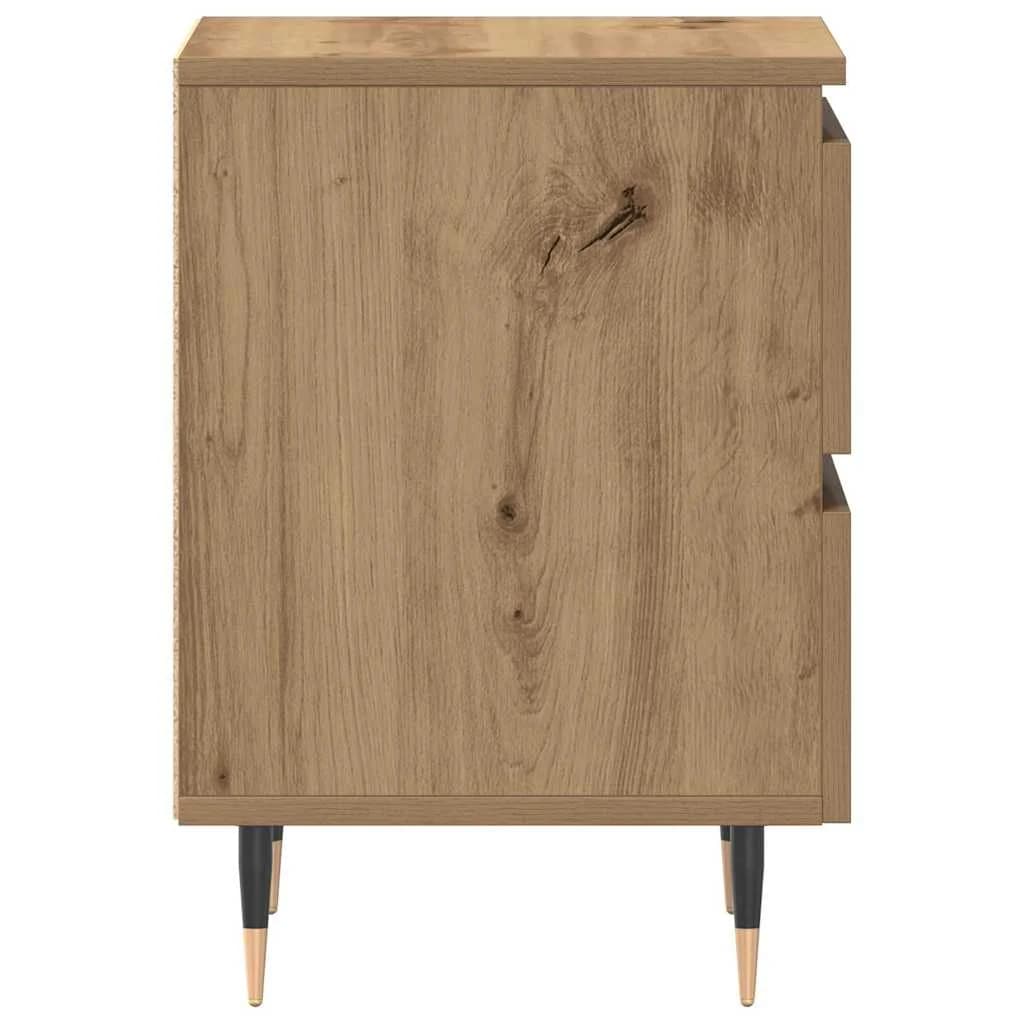 Nočna omarica 2 kos Umetni hrast 40 x 35 x 50 cm Inženirski les - slika 7