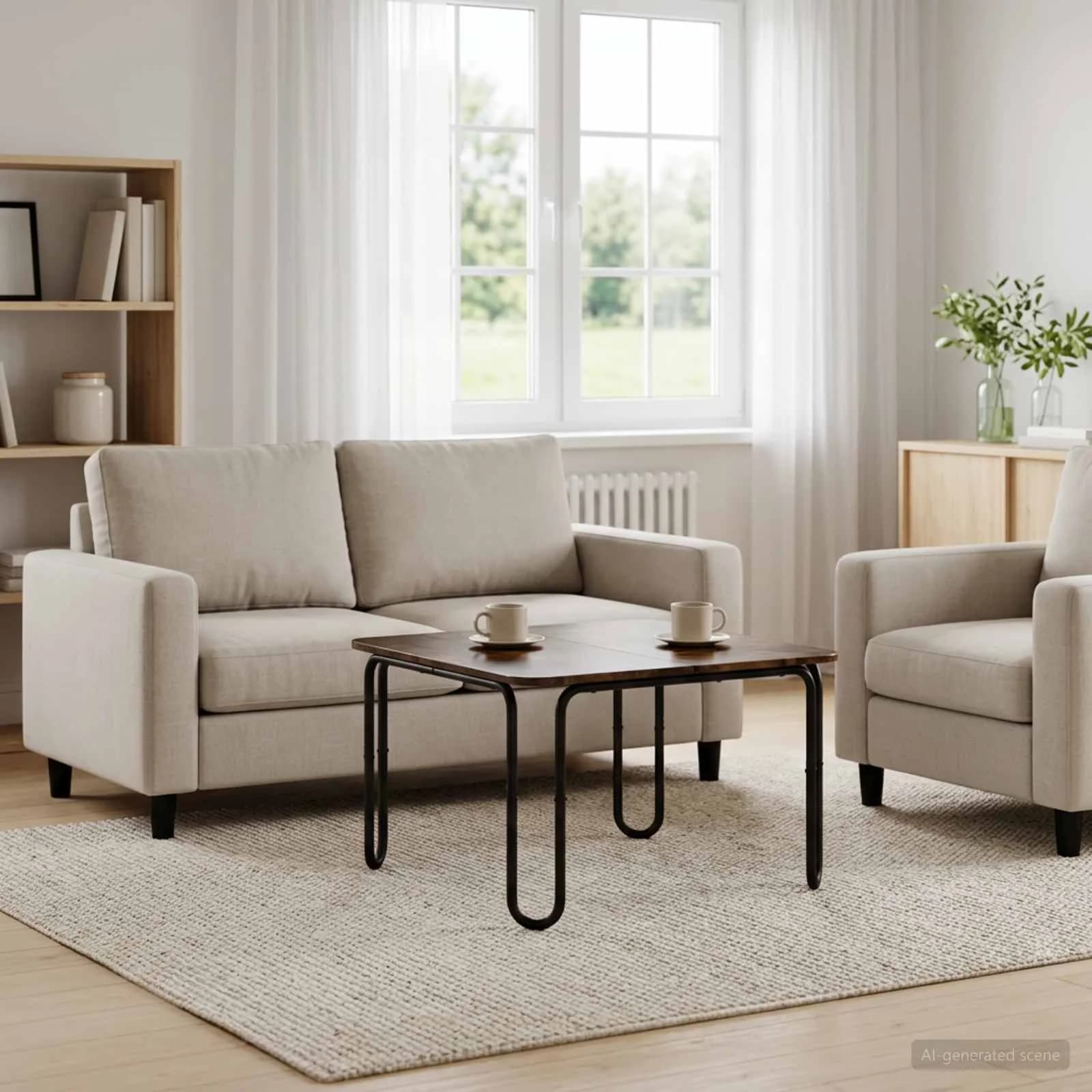 Klubska miza Dimljen hrast 79,5 x 79,5 x 45 cm Inženirski les