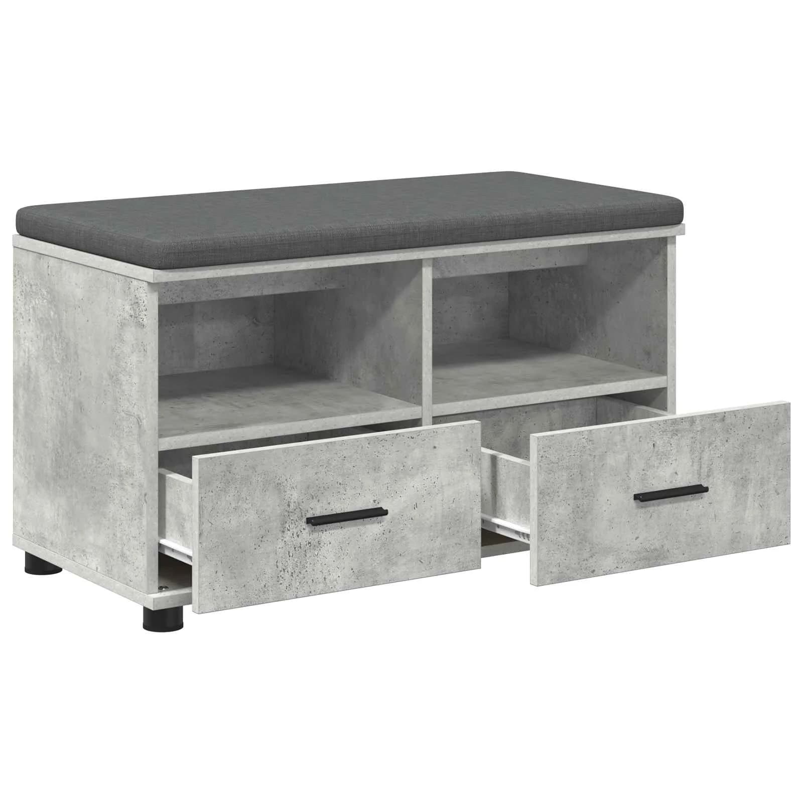 Haldna klop Beton Siva 80 x 38 x 46 cm Oblikovan Les in Tkanina - slika 5
