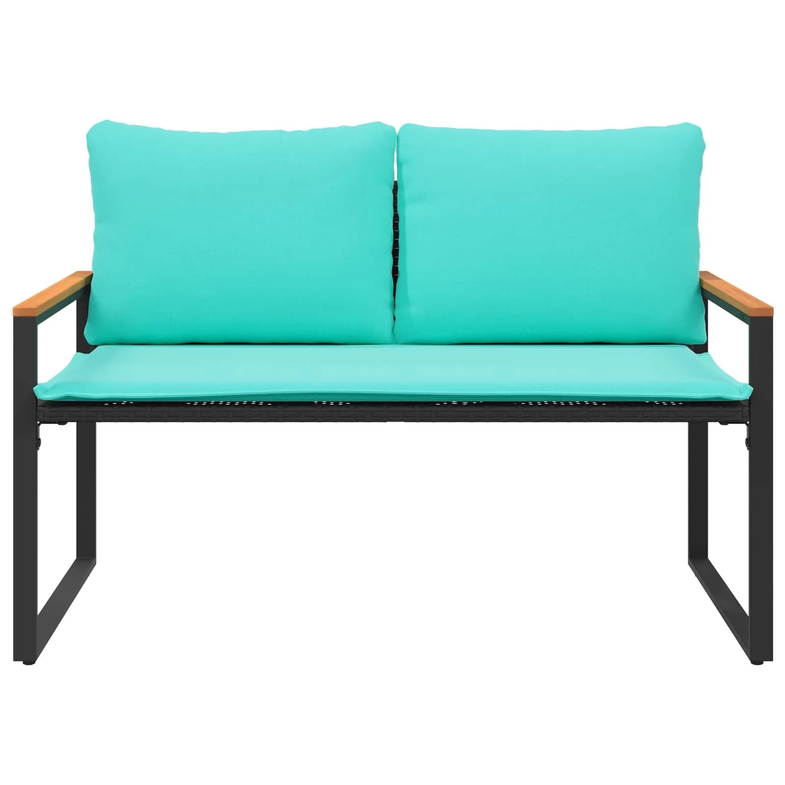 klop z blazino Črna in turkizna 115 x 65 x 72 cm Ratan - slika 5