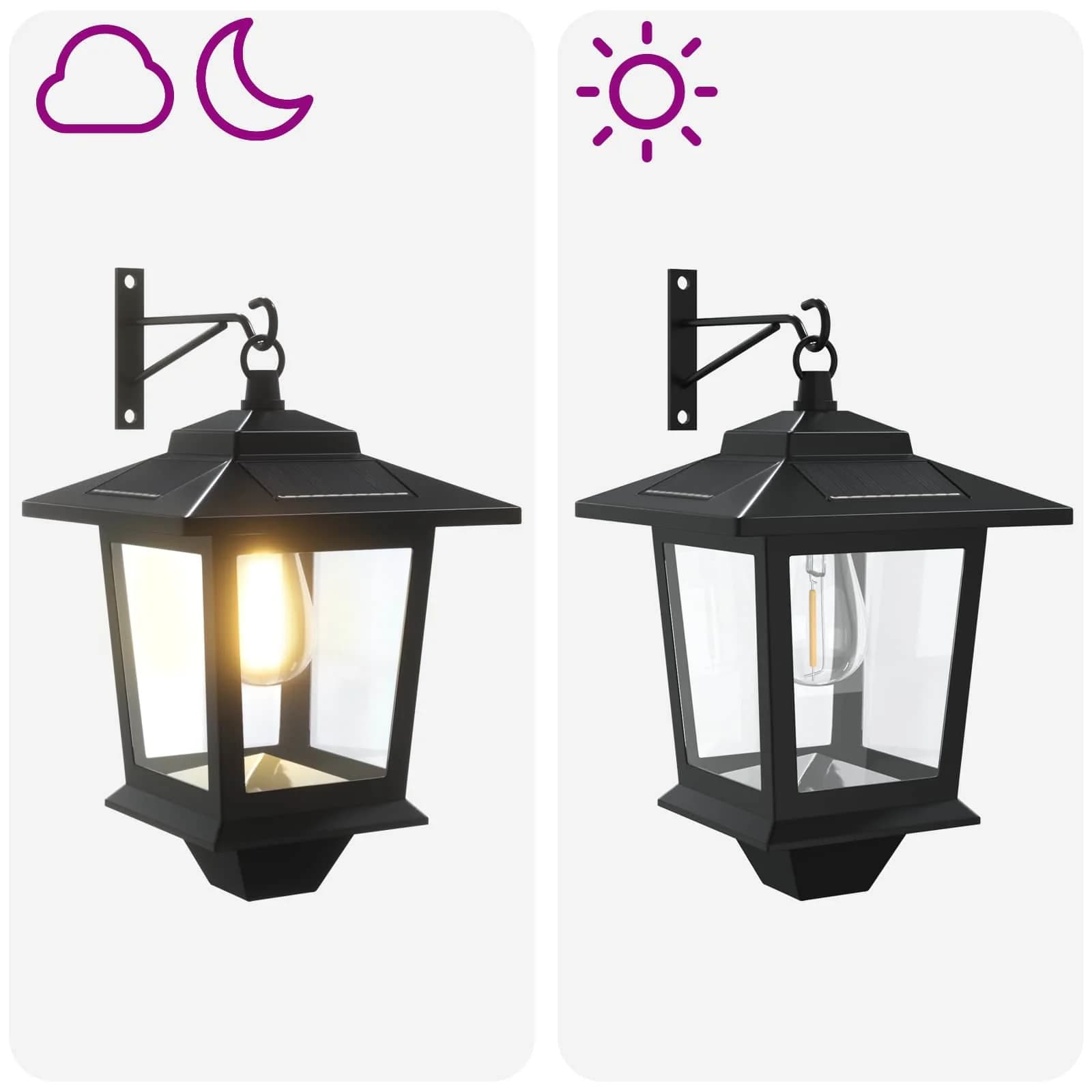 Stenska Svetilka with LED Bulb 2 kos Črna 19 x 14 x 25 cm - slika 9