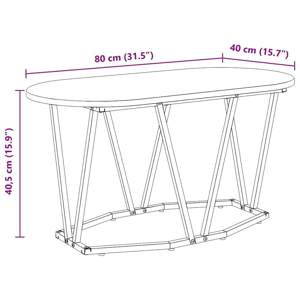 Klubska miza Dimljeni oreh 80 x 40 x 40.5 cm - slika 10