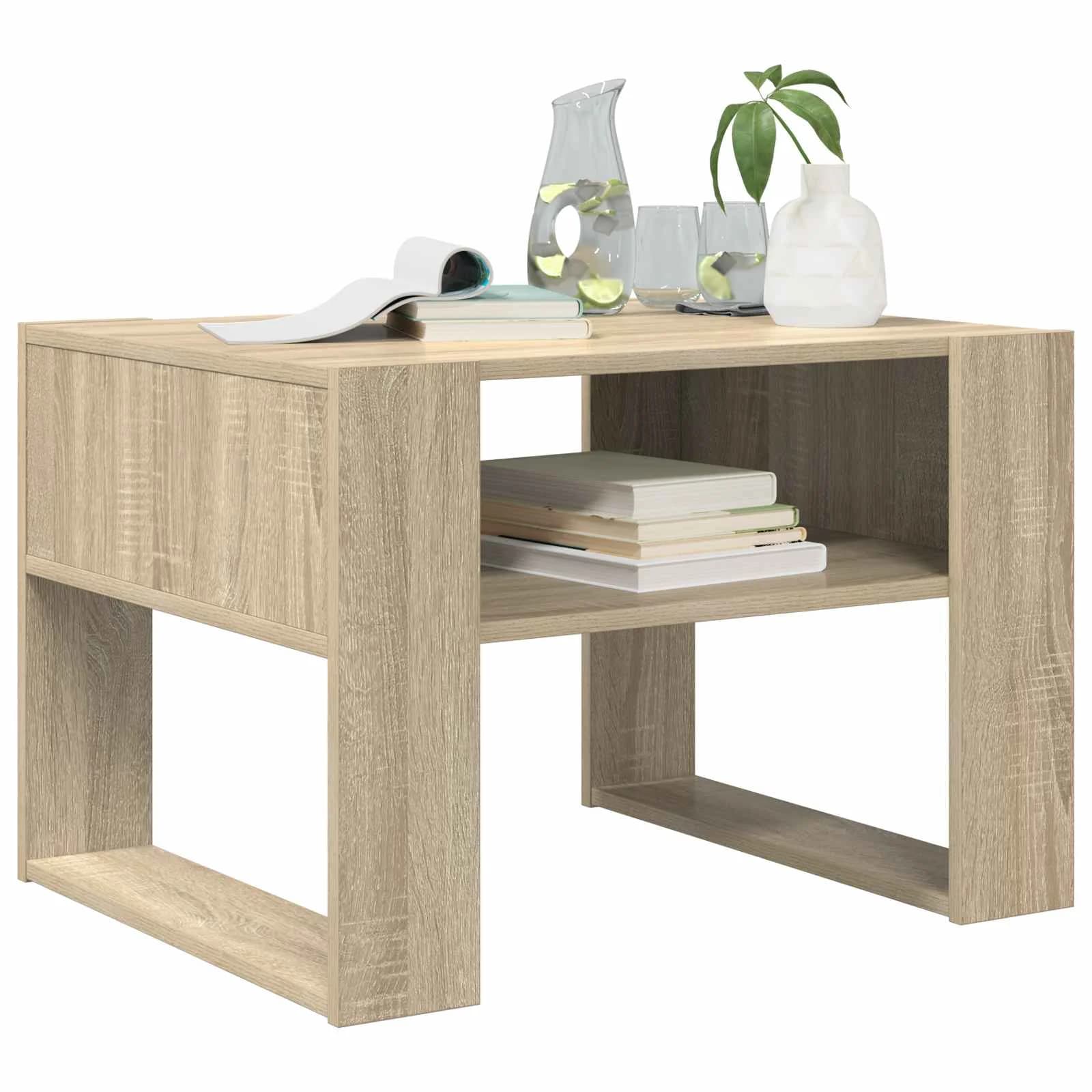 Klubska miza Sonoma hrast 66 x 53 x 45 cm Inženirski les - slika 3