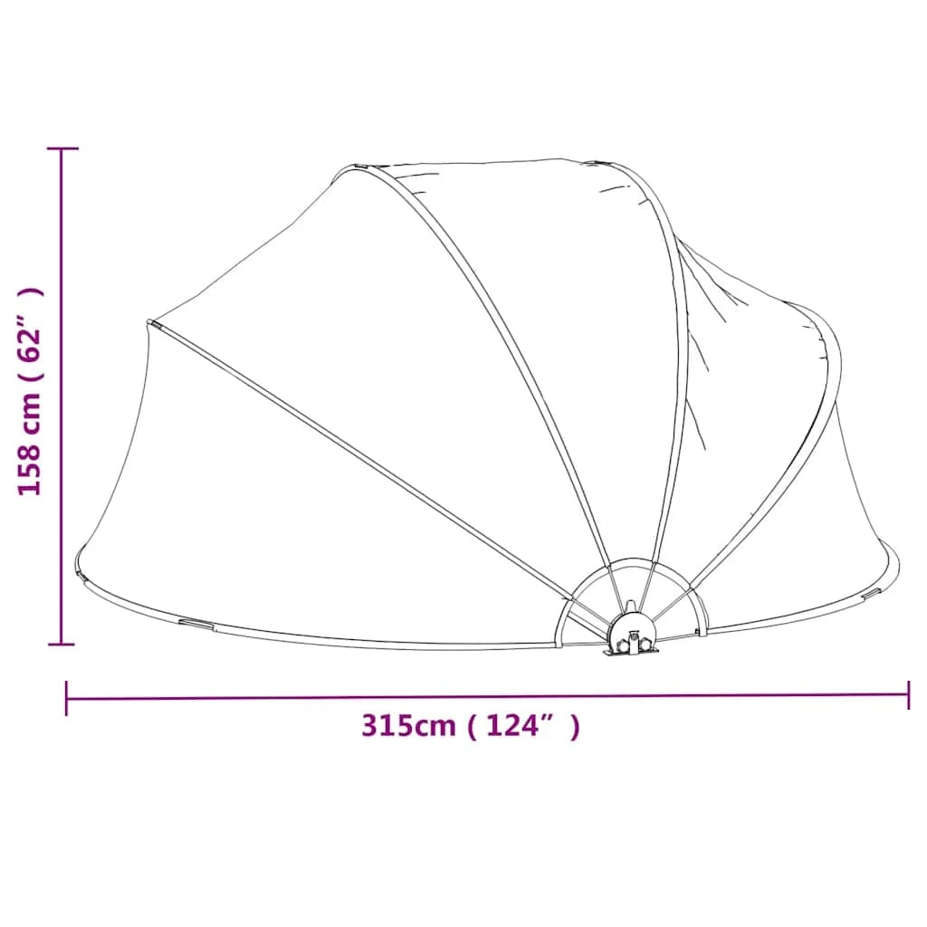 Kupola za bazen okrogla 315x158 cm PVC - slika 9