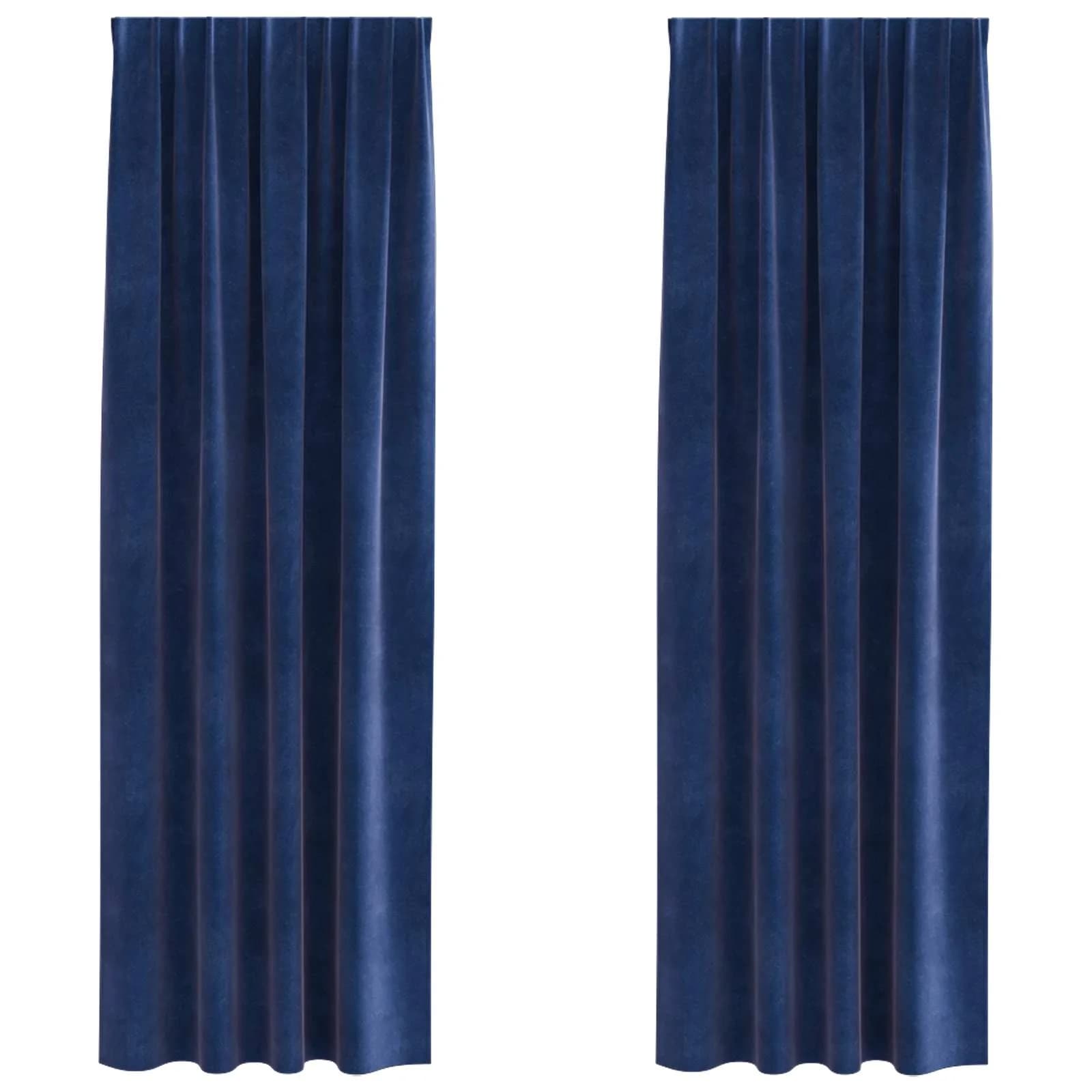 Zatemnitvene zavese 2 kos Temno modra 140 x 225 cm Žamet - slika 2