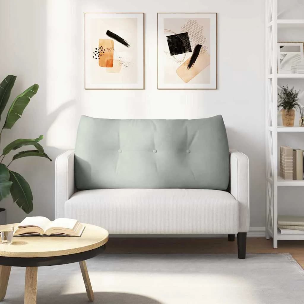 Poglavni vzglavnik Svetlo siva 100 x 24 x 50 cm Žamet - slika 4