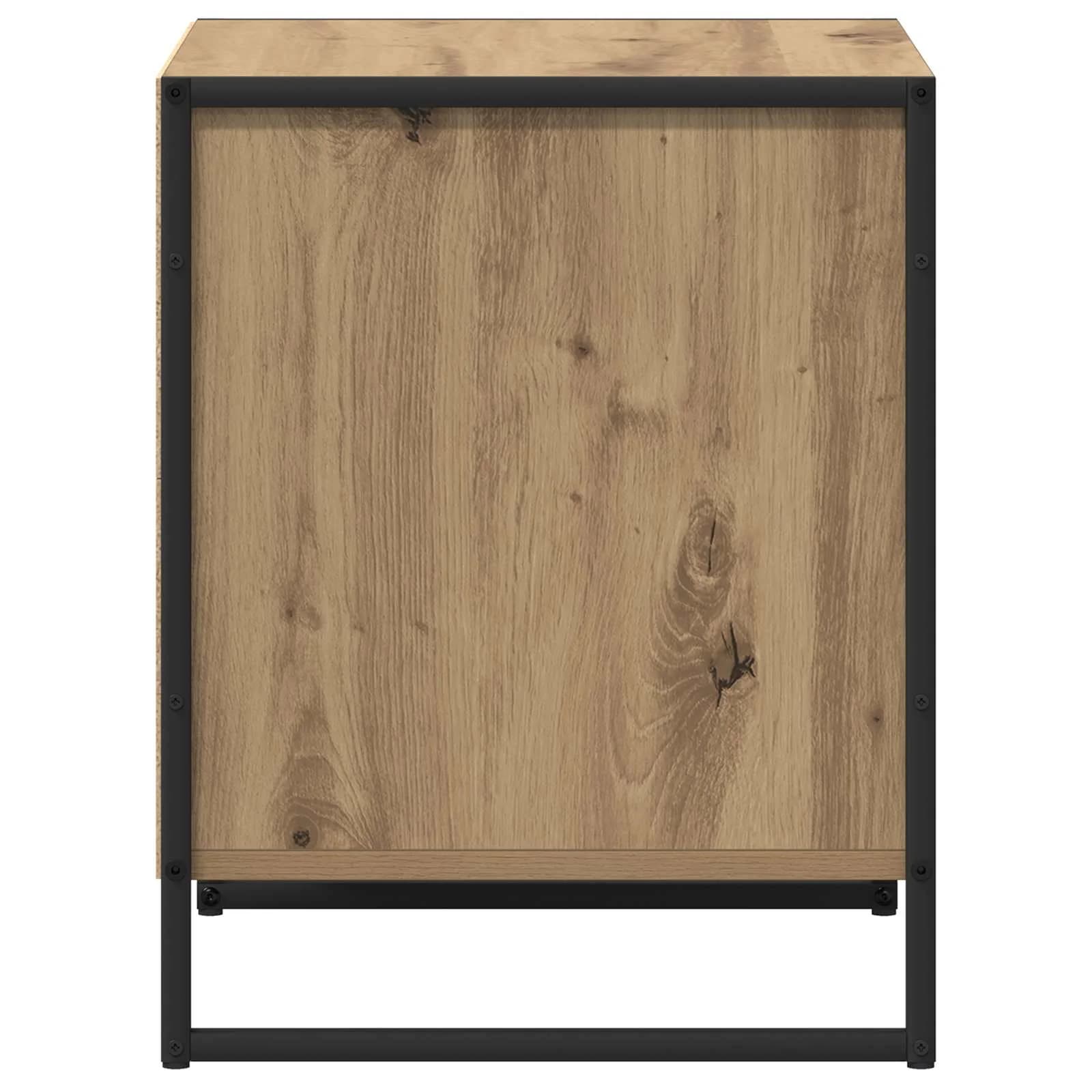 Nočna omarica 2 kos Oreh 50 x 39,5 x 50 cm Inženirski les - slika 7