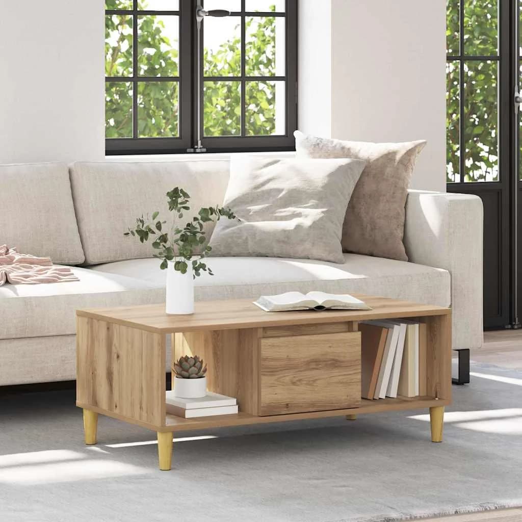 Klubska miza Umetni hrast 90 x 50 x 26.5 cm Inženirski les