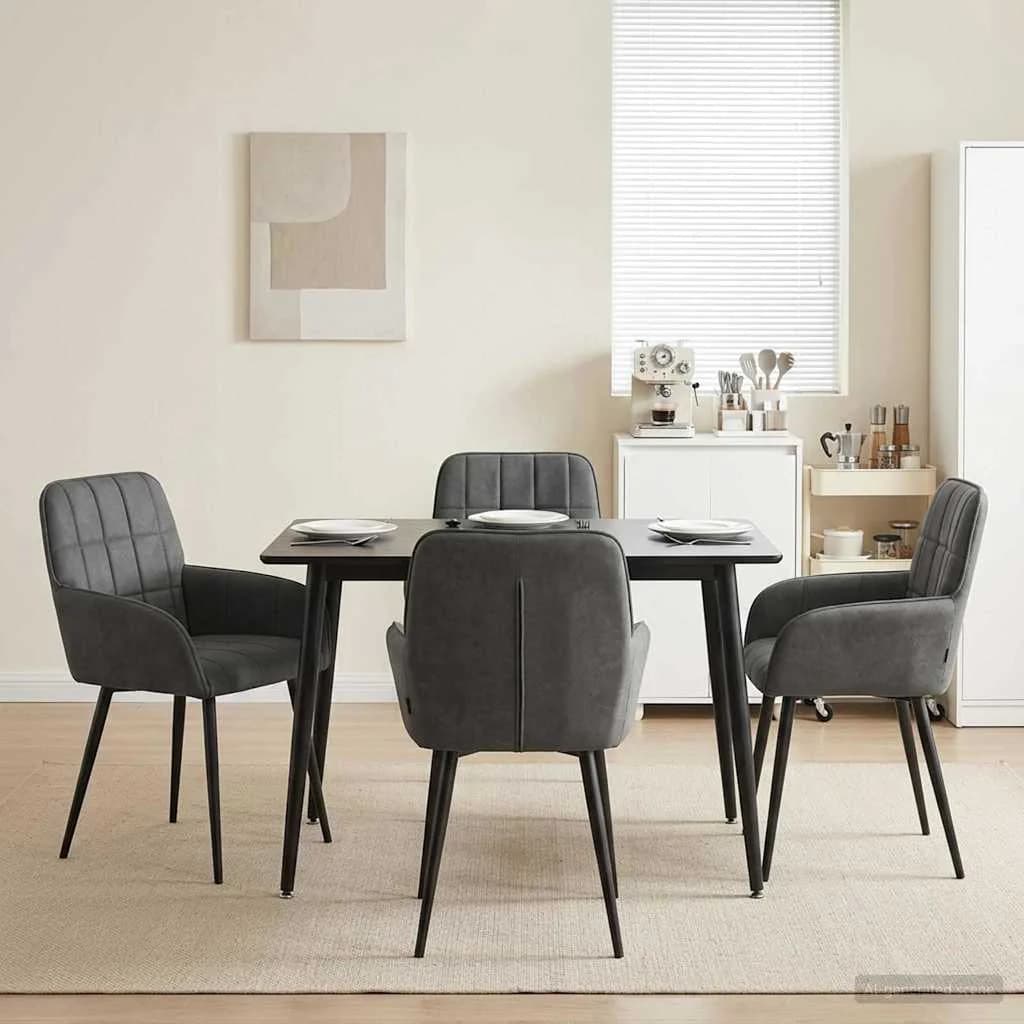 Jedilni stoli 4 kos Žamet Temno siva 57 x 50 x 85 cm